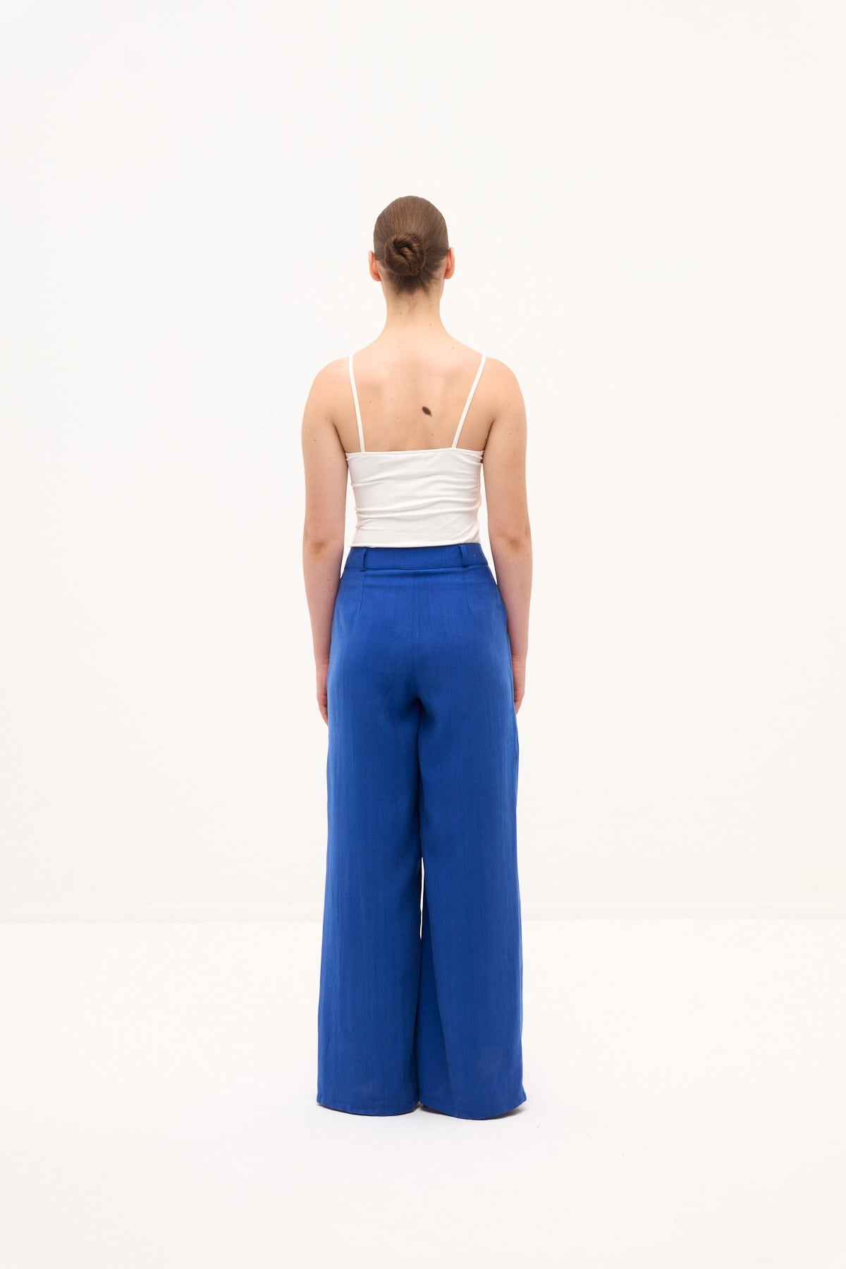 TAŞLANMIŞ MODAL DÖKÜMLÜ PANTOLON SAKS