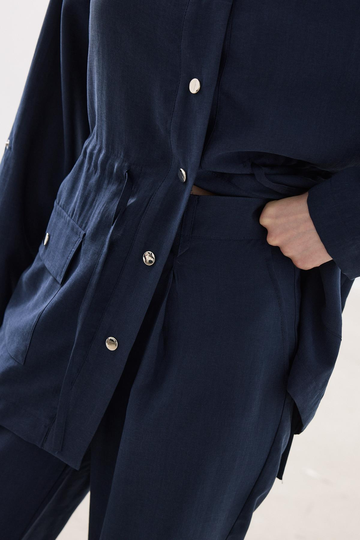TENCEL PALAZZO PANTOLON LACİVERT