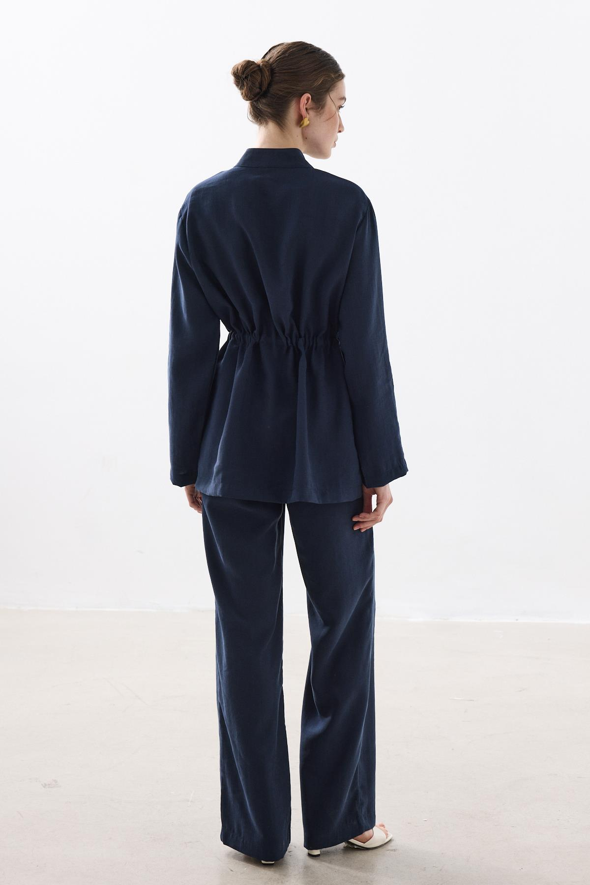 TENCEL PALAZZO PANTOLON LACİVERT