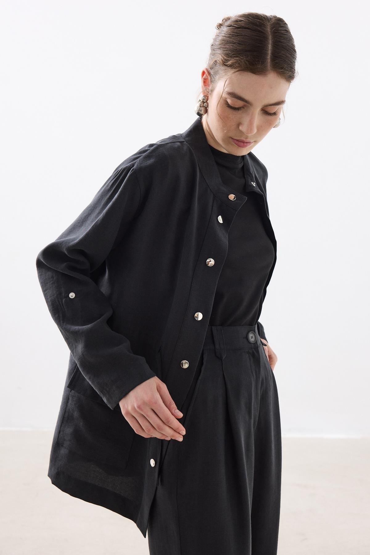 TENCEL PALAZZO PANTOLON SİYAH
