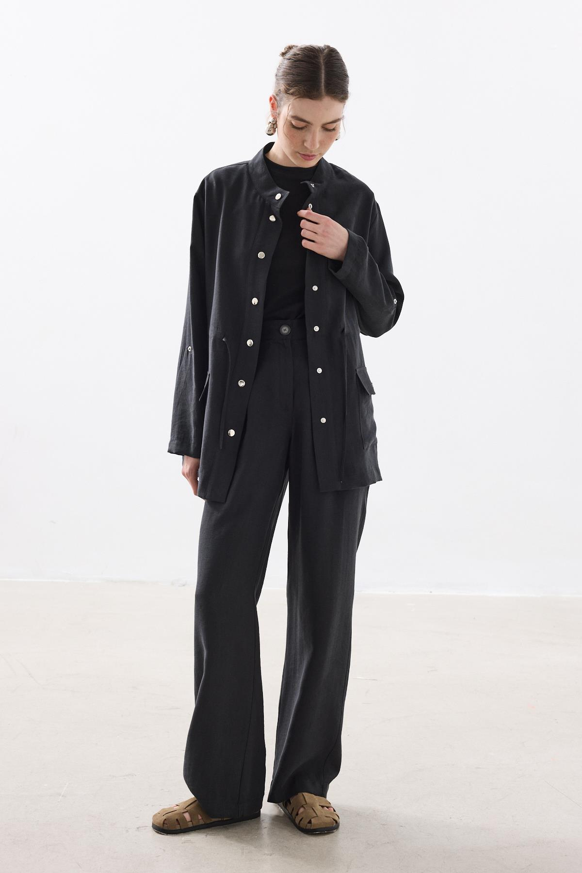 TENCEL PALAZZO PANTOLON SİYAH