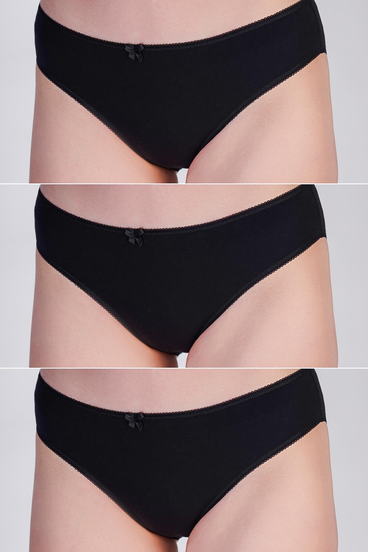 3'lü Paket Bikini Külot 5001 Siyah