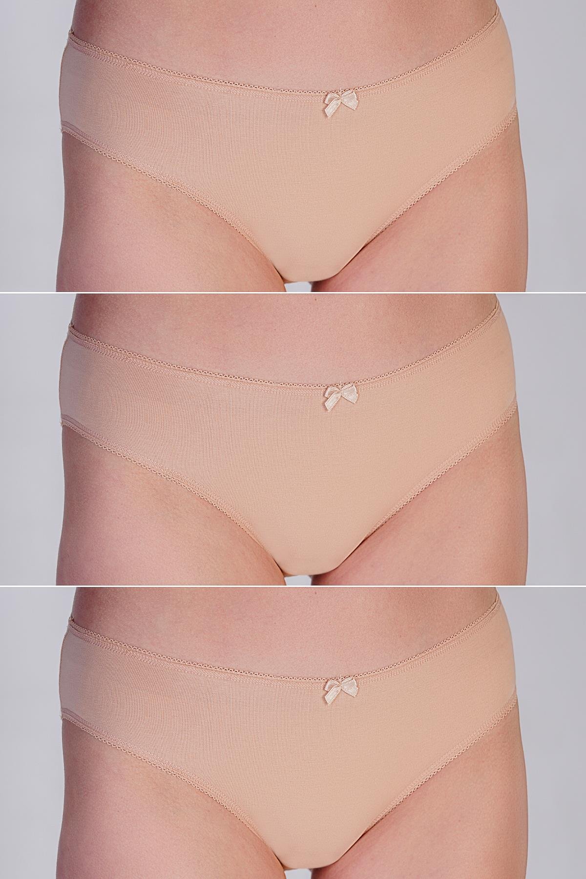 3'lü Paket Bikini Külot 5001 Ten