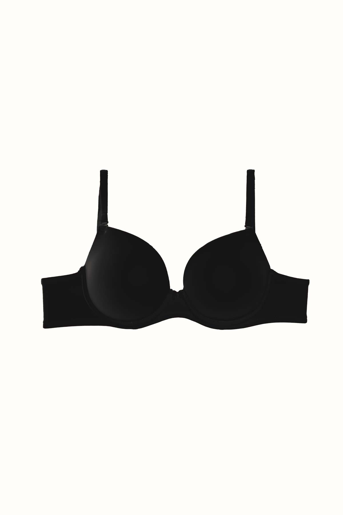 3'lü Paket Dolgusuz Yumuşak Kaplı Örme Sütyen C37025 Siyah/Beyaz/Ten