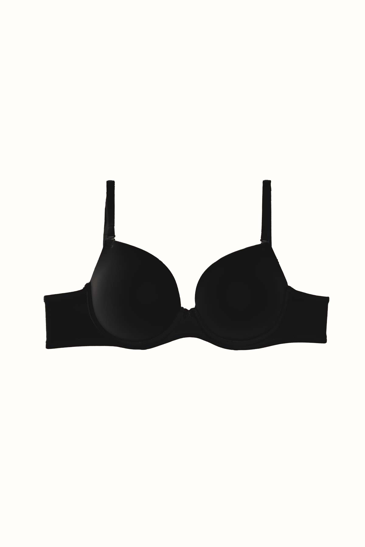 3'lü Paket Dolgusuz Yumuşak Kaplı Örme Sütyen C37025 Siyah/Ten