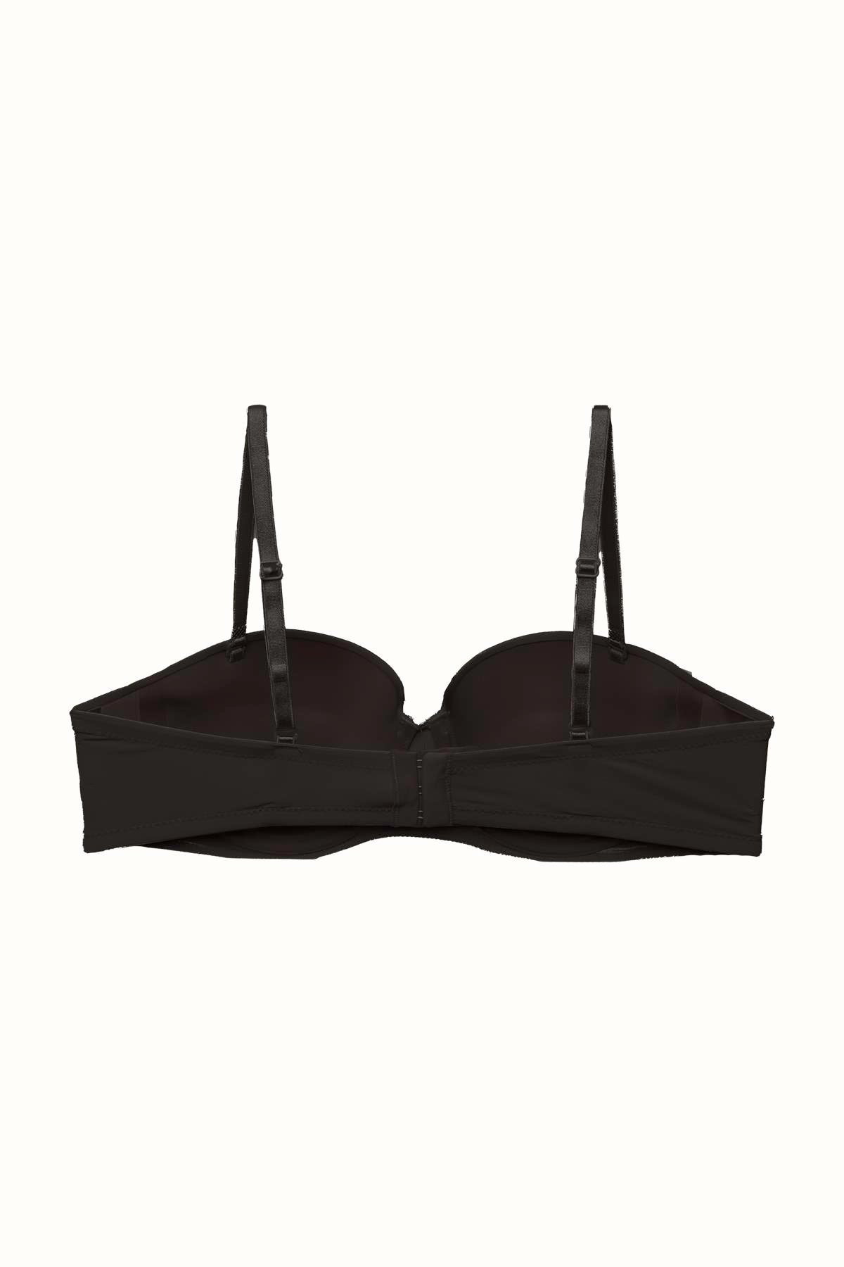 3'lü Paket Push Up Straplez Yumuşak Kaplı Örme Sütyen C38025 Siyah/Ten