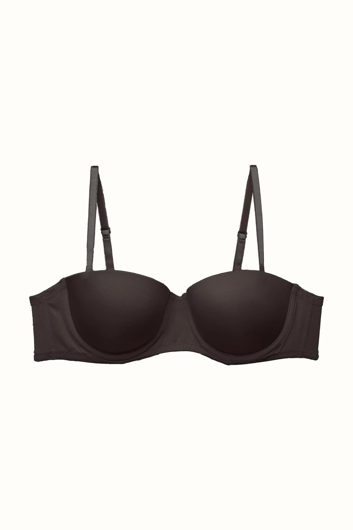 3'lü Paket Push Up Straplez Yumuşak Kaplı Örme Sütyen C38025 Siyah/Beyaz/Ten