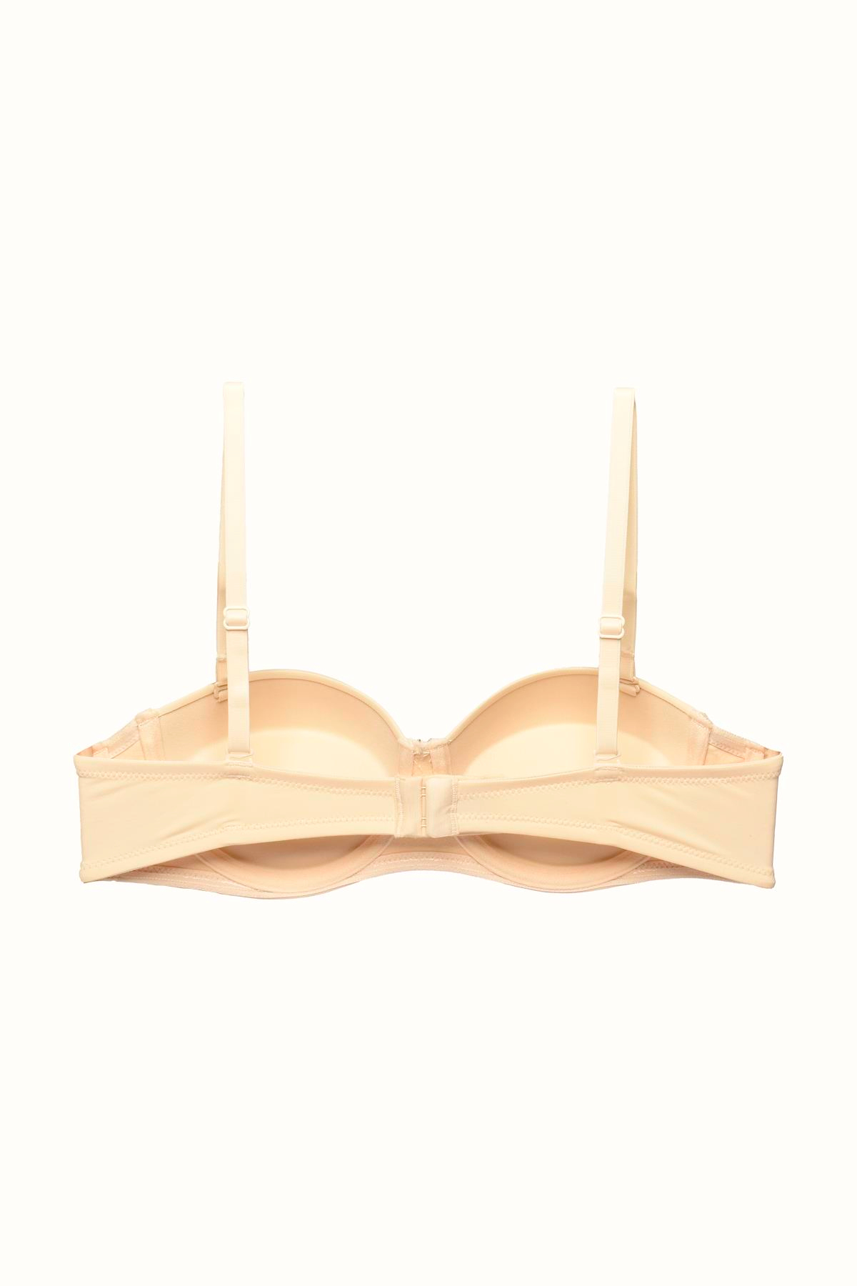 3'lü Paket Push Up Straplez Yumuşak Kaplı Örme Sütyen C37055 Siyah/Beyaz/Ten