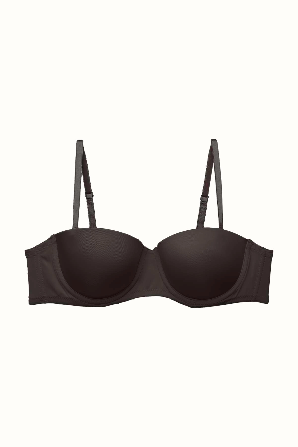 3'lü Paket Push Up Straplez Yumuşak Kaplı Örme Sütyen C38025 Siyah/Ten