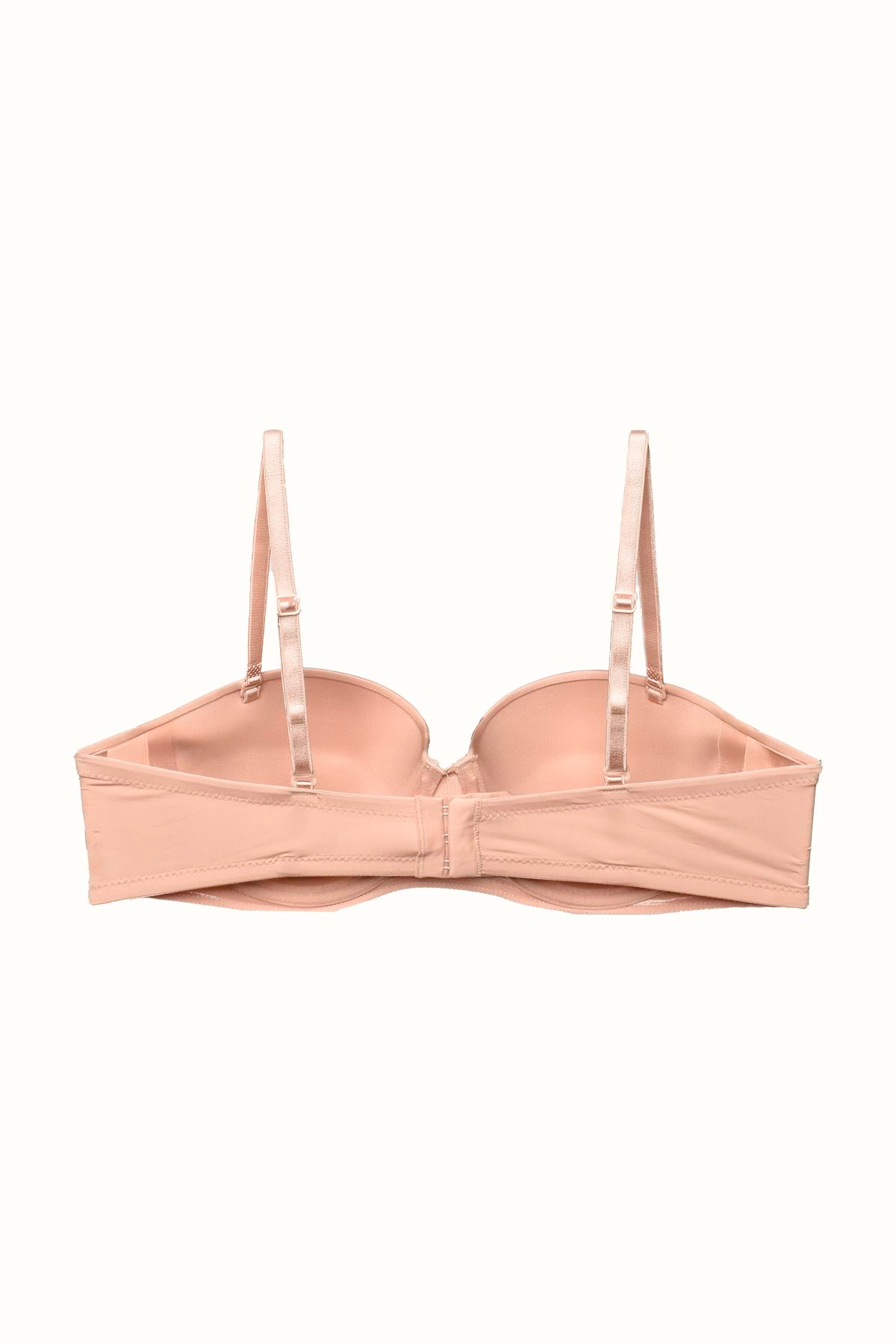 3'lü Paket Push Up Straplez Yumuşak Kaplı Örme Sütyen C38025 Siyah/Beyaz/Ten