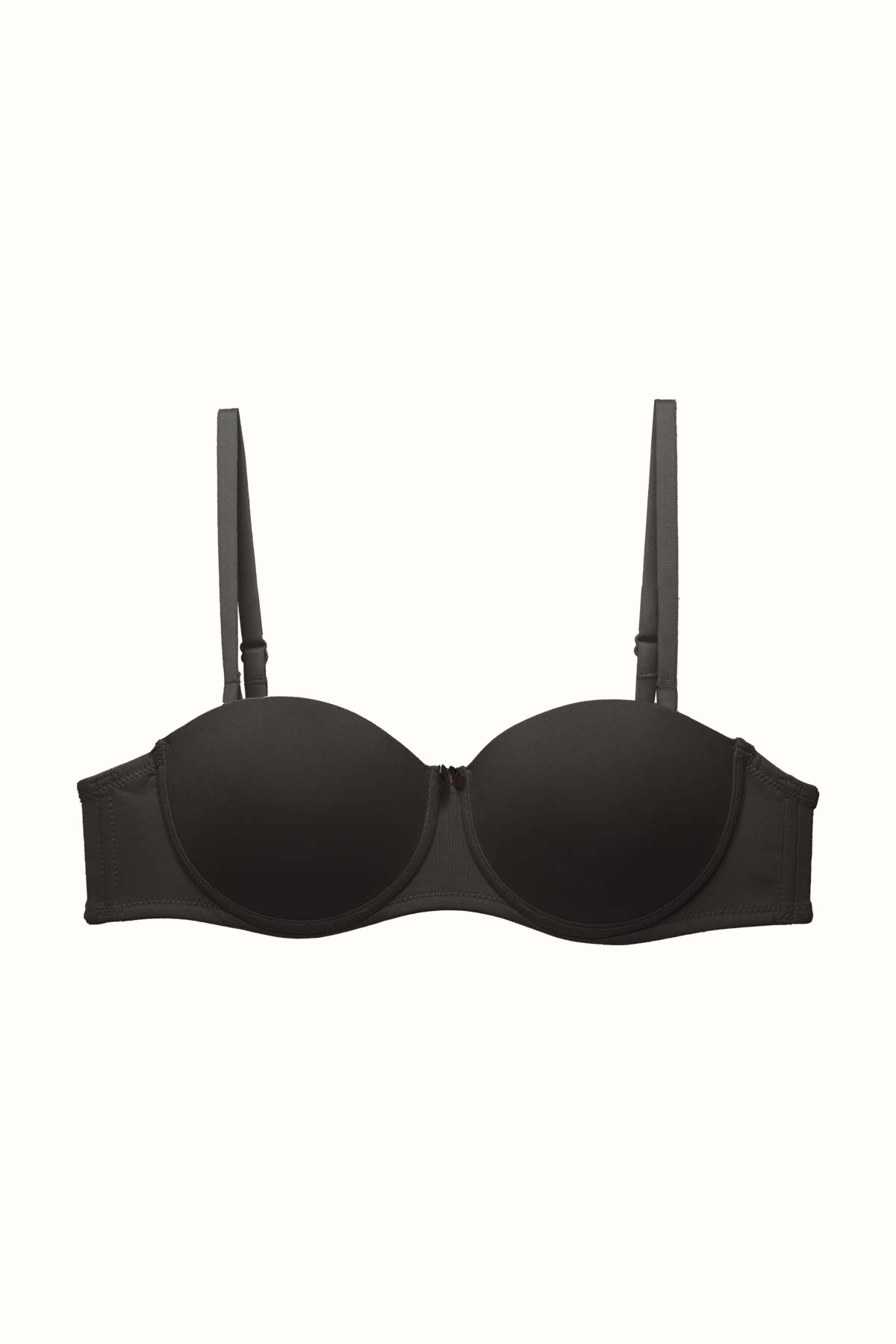 3'lü Paket Push Up Straplez Yumuşak Kaplı Örme Sütyen C37055 Siyah/Beyaz/Ten