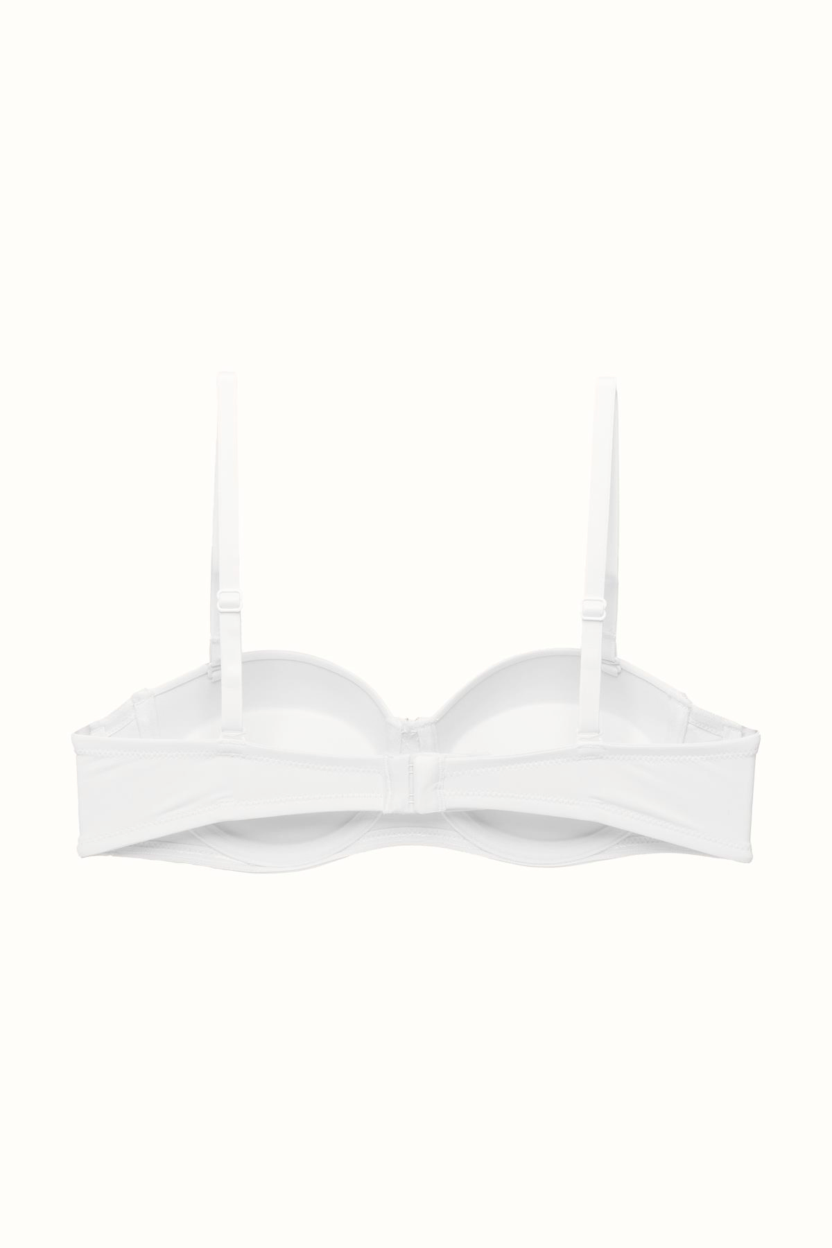 3'lü Paket Push Up Straplez Yumuşak Kaplı Örme Sütyen C37055 Siyah/Beyaz/Ten