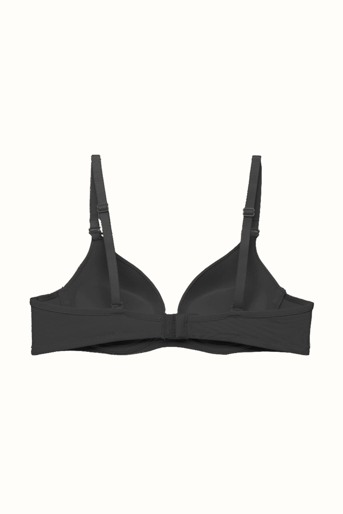 3'lü Paket Push Up Yumuşak Kaplı Örme Sütyen C37015 Siyah/Beyaz/Ten