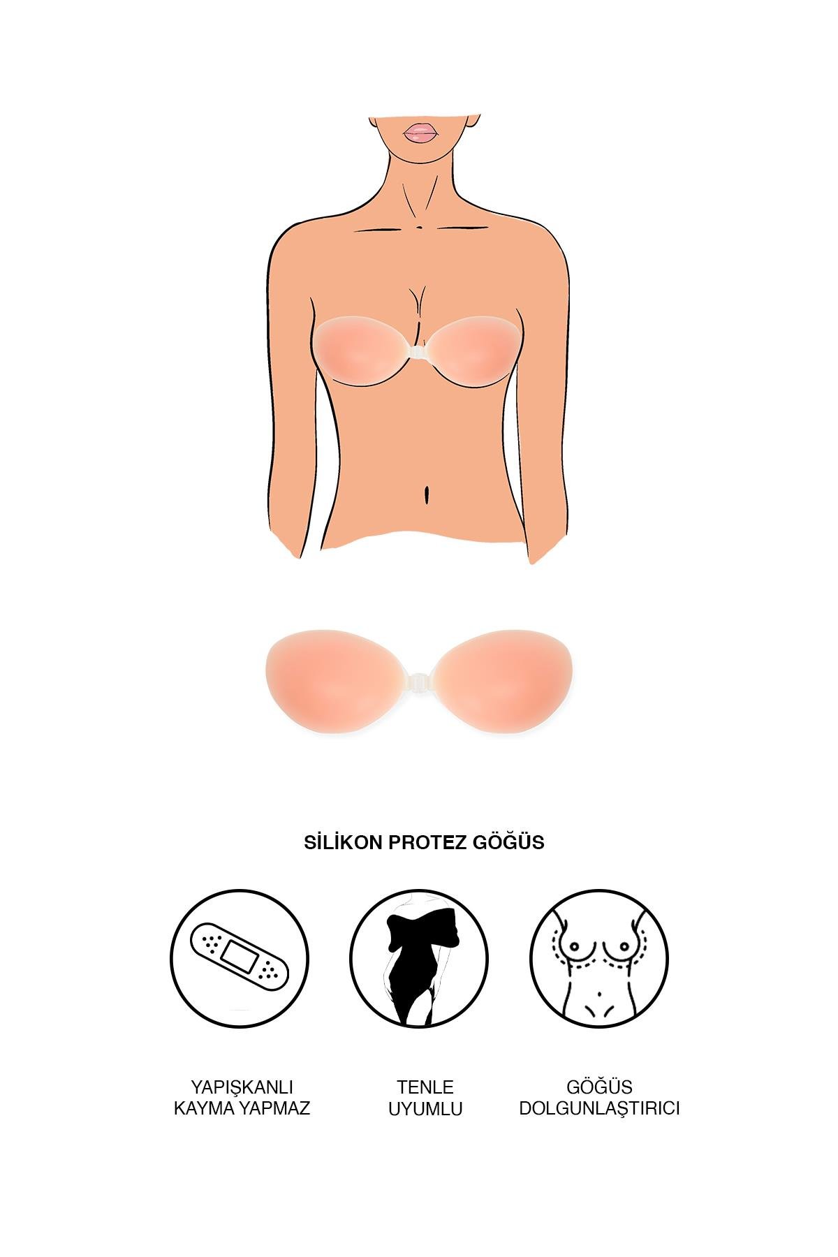7015 Silikon Protez Göğüs Ten