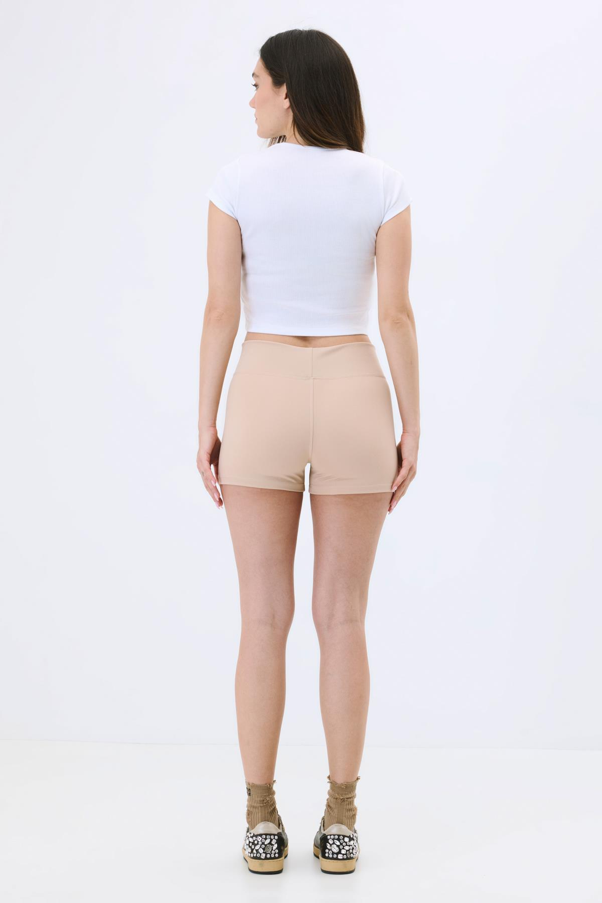 Active Kadın Yüksek Bel Şort Bej
