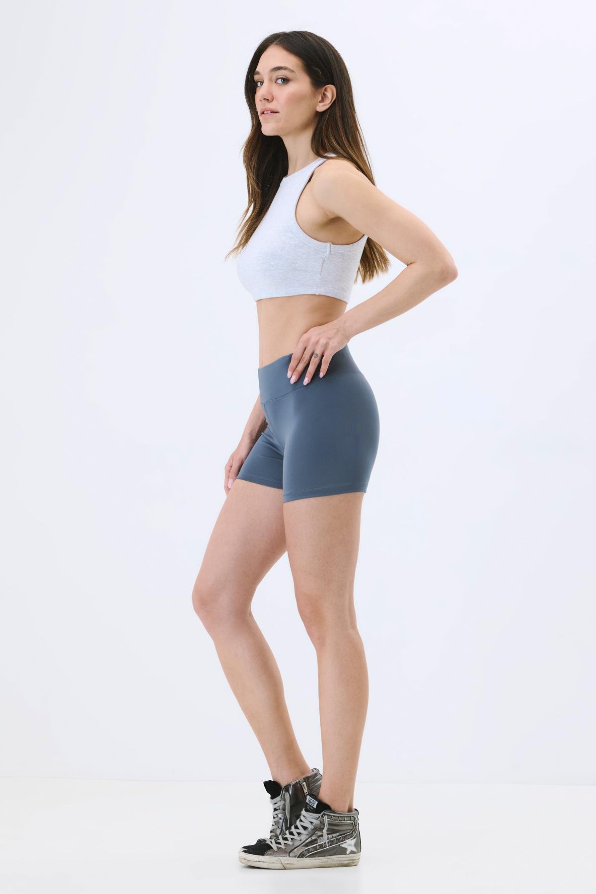 Active Kadın Yüksek Bel Şort Füme