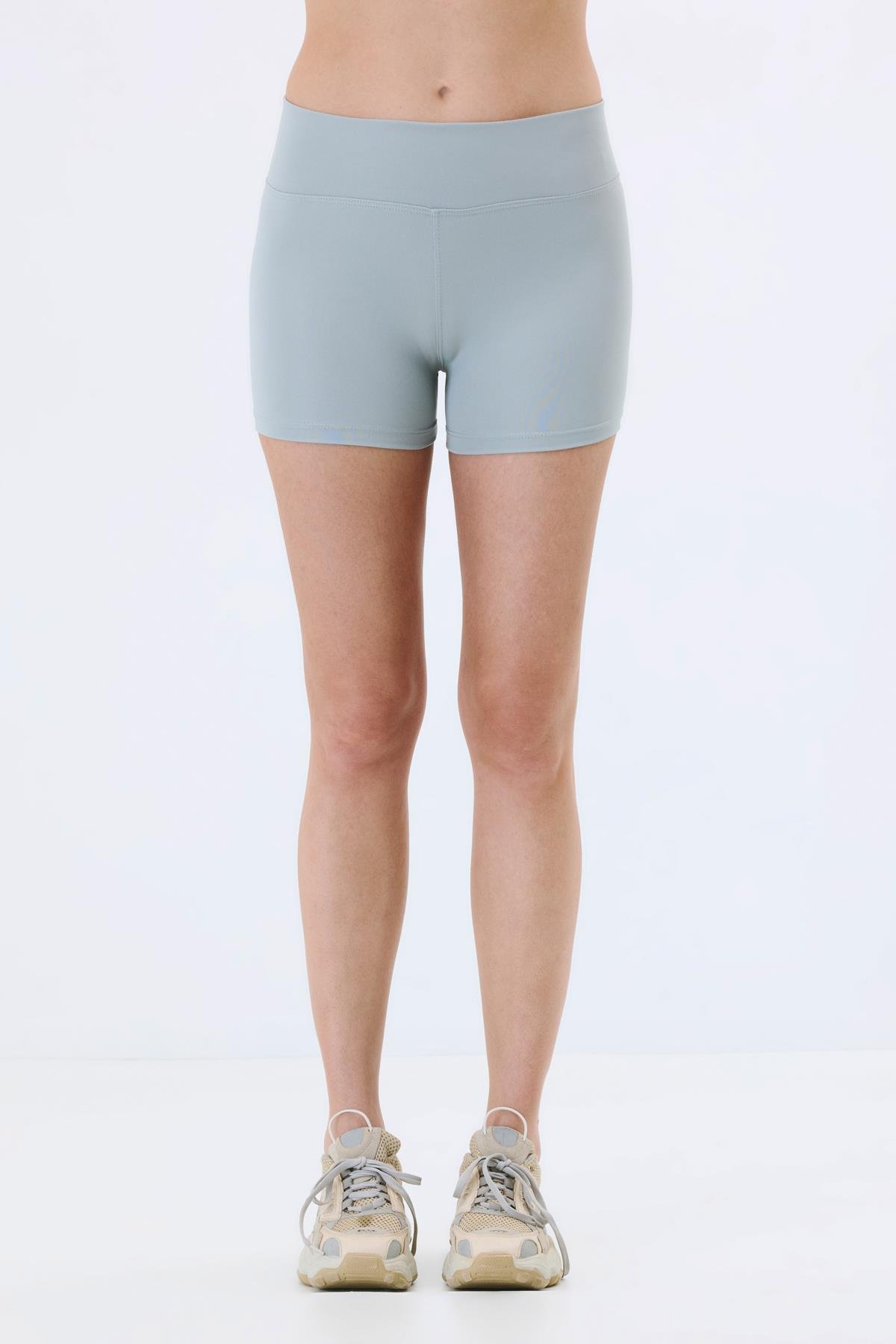 Active Kadın Yüksek Bel Şort Gri