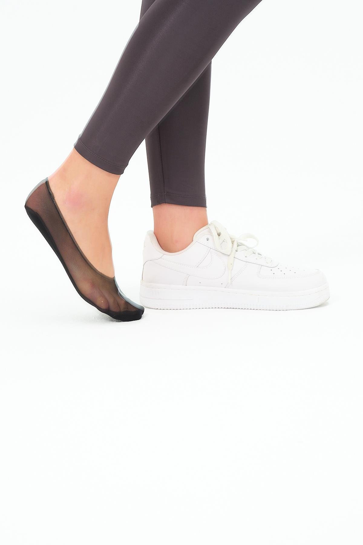 Ay Flok Baskılı Lazer Tül Suba Siyah