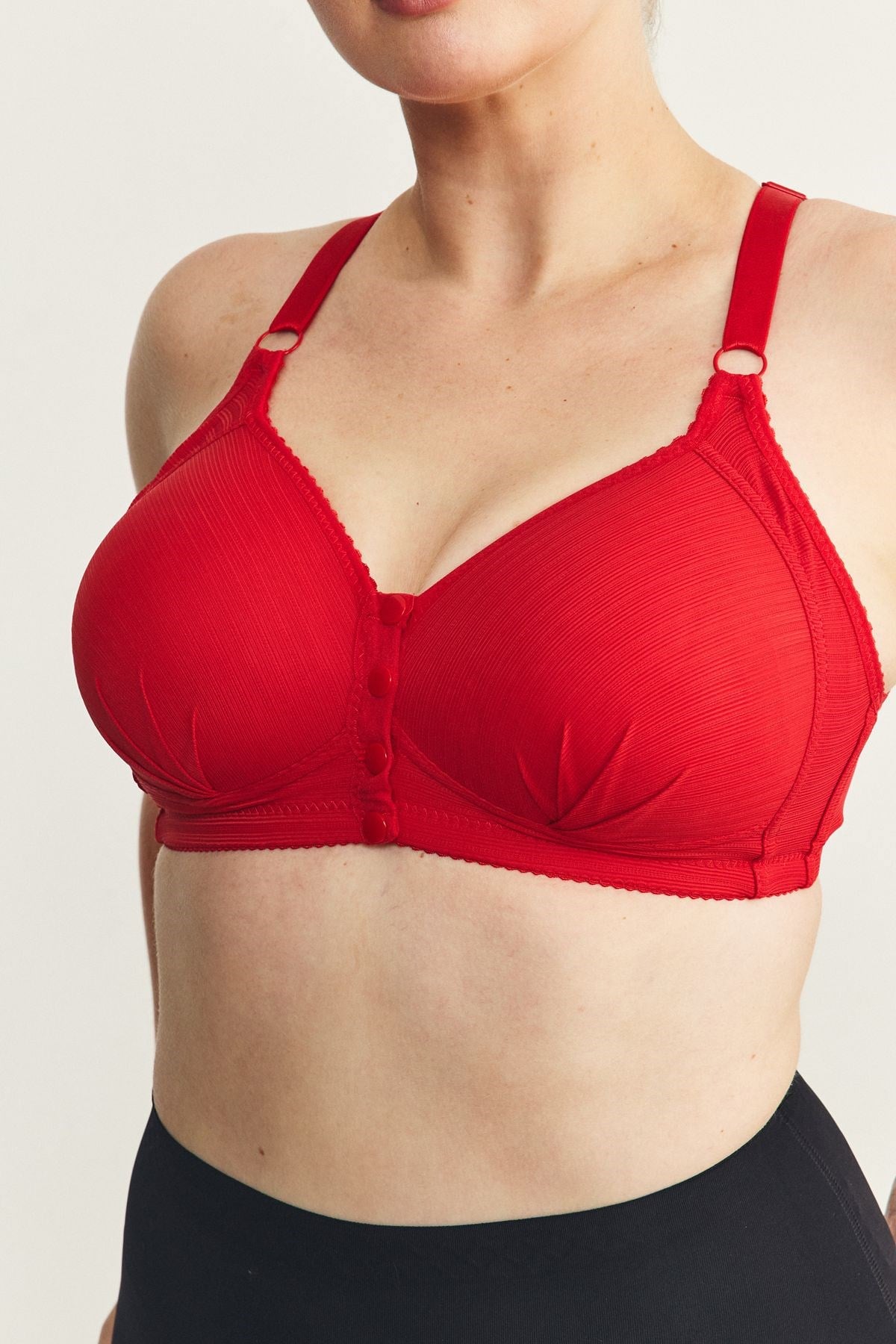 Balensiz Çıtçıtlı Toparlayıcı Sütyen CC867 Kırmızı