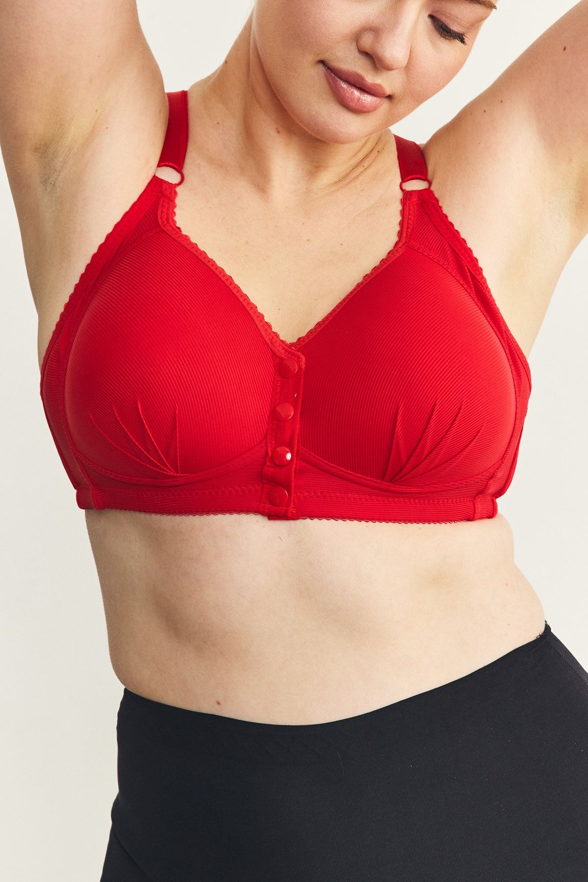 Balensiz Çıtçıtlı Toparlayıcı Sütyen CC897 Kırmızı