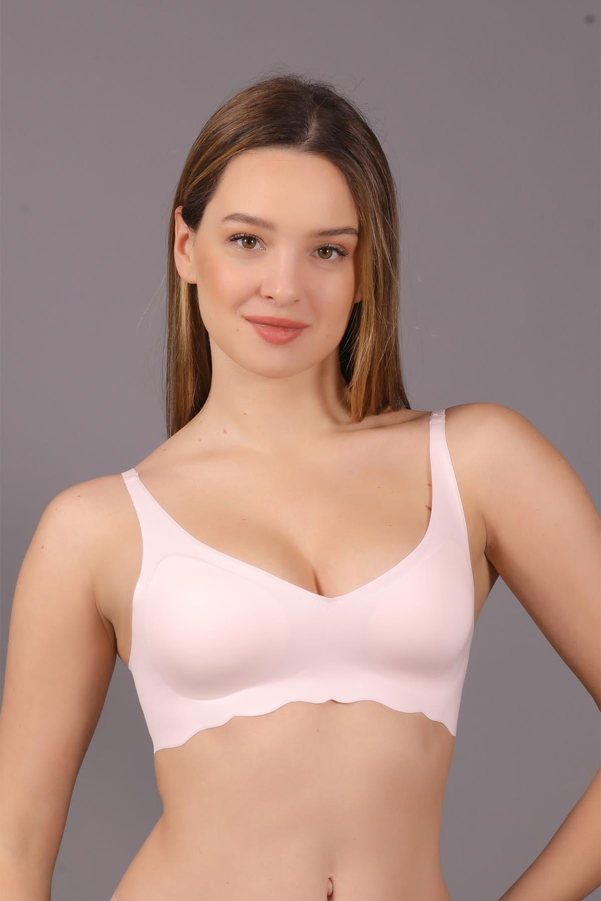 Balensiz Dikişsiz Lazer Çıkarılabilir Pedli Sütyen C26150 Açık Pembe