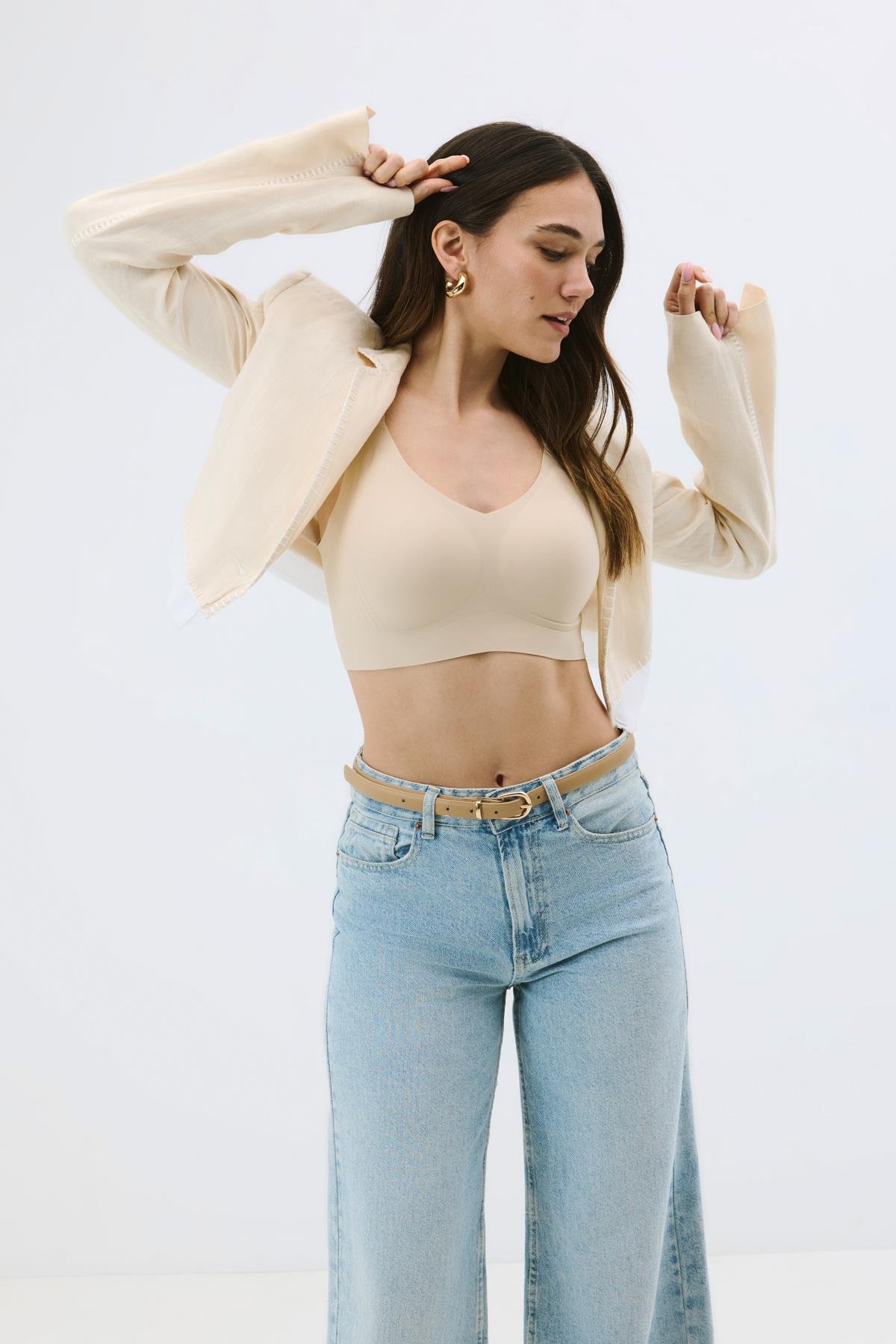 Balensiz Dikişsiz Lazer Çıkarılabilir Pedli Sütyen C26155 Ten