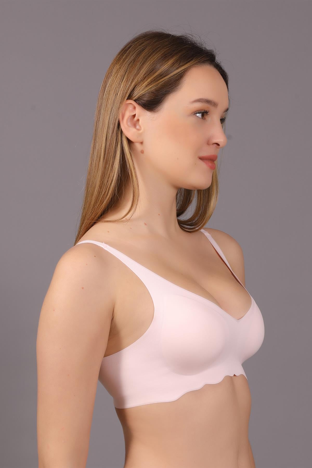 Balensiz Dikişsiz Lazer Çıkarılabilir Pedli Sütyen C26150 Açık Pembe