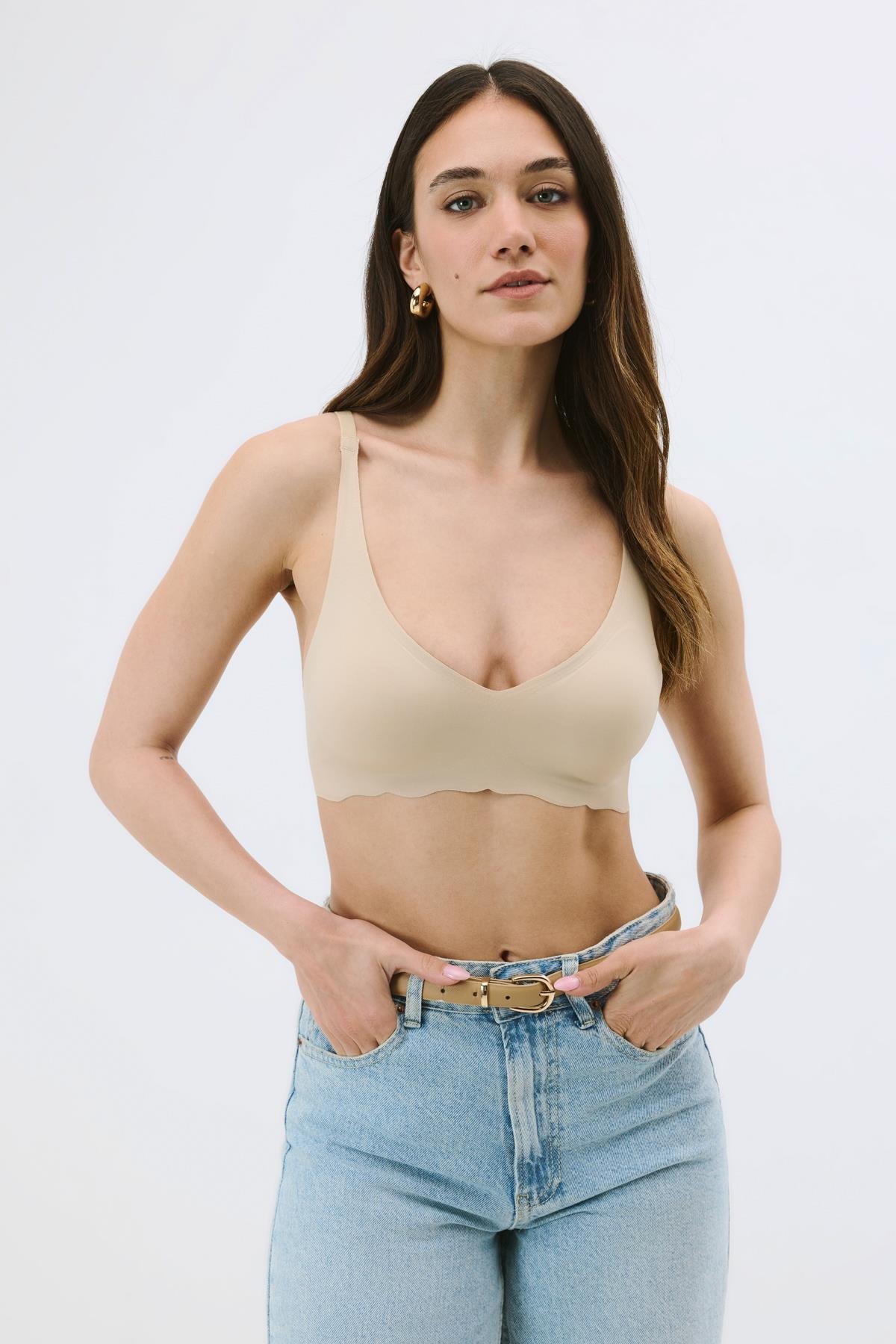 Balensiz Dikişsiz Lazer Çıkarılabilir Pedli Sütyen C26150 Ten