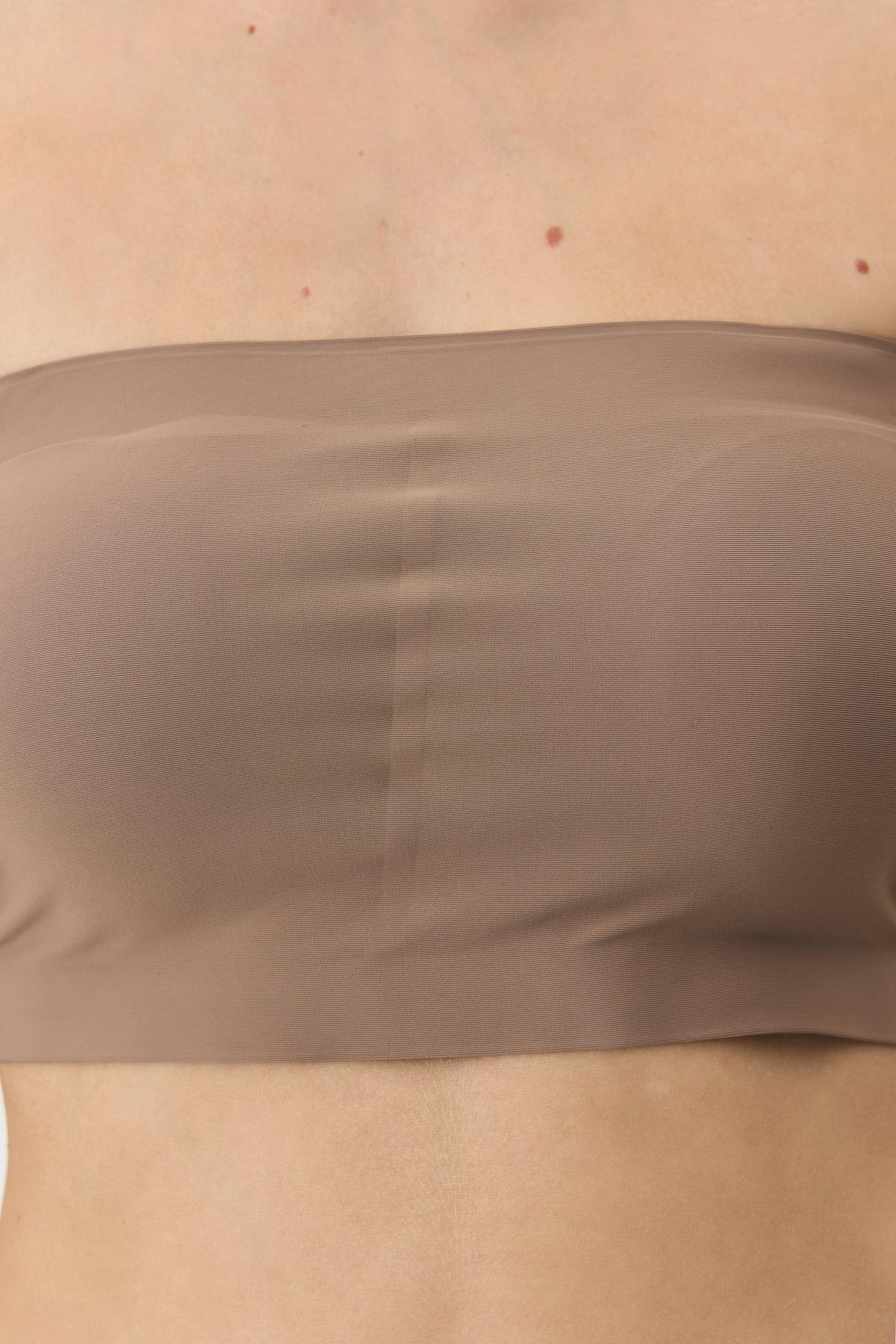 Balensiz Dikişsiz Lazer Kesim Straplez Büstiyer Çıkarılabilir Pedli 1019 Cappucino