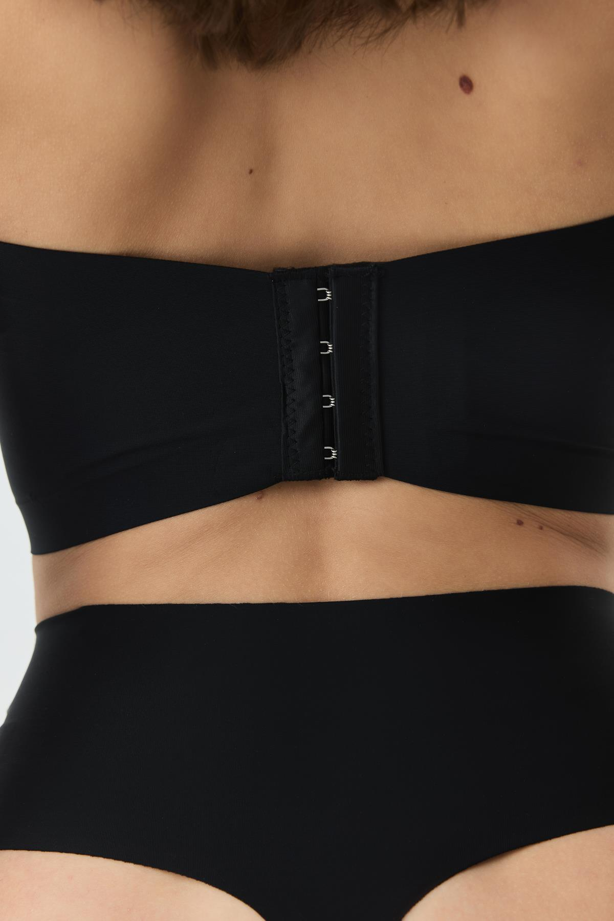 Balensiz Dikişsiz Lazer Kesim Straplez Büstiyer Çıkarılabilir Pedli 1019 Siyah