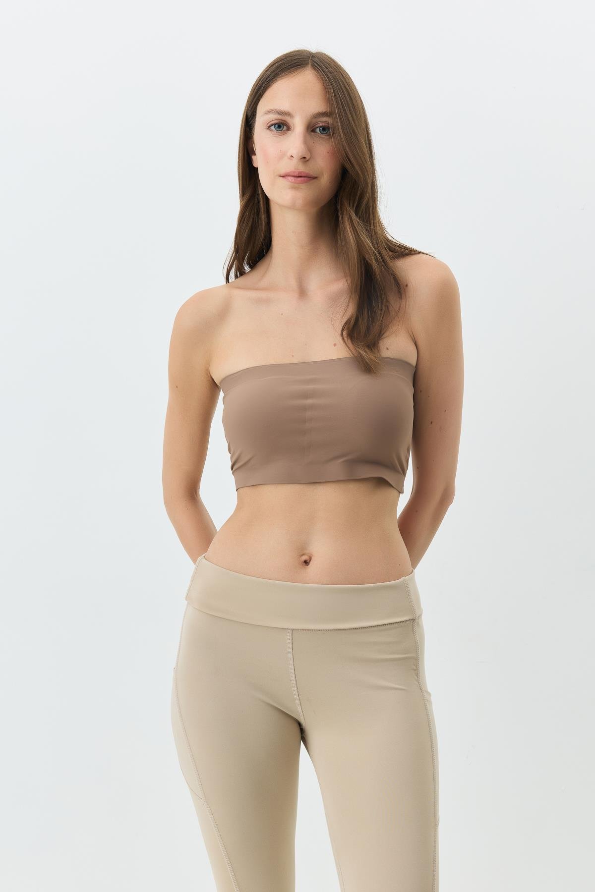 Balensiz Dikişsiz Lazer Kesim Straplez Büstiyer Çıkarılabilir Pedli 1019 Cappucino