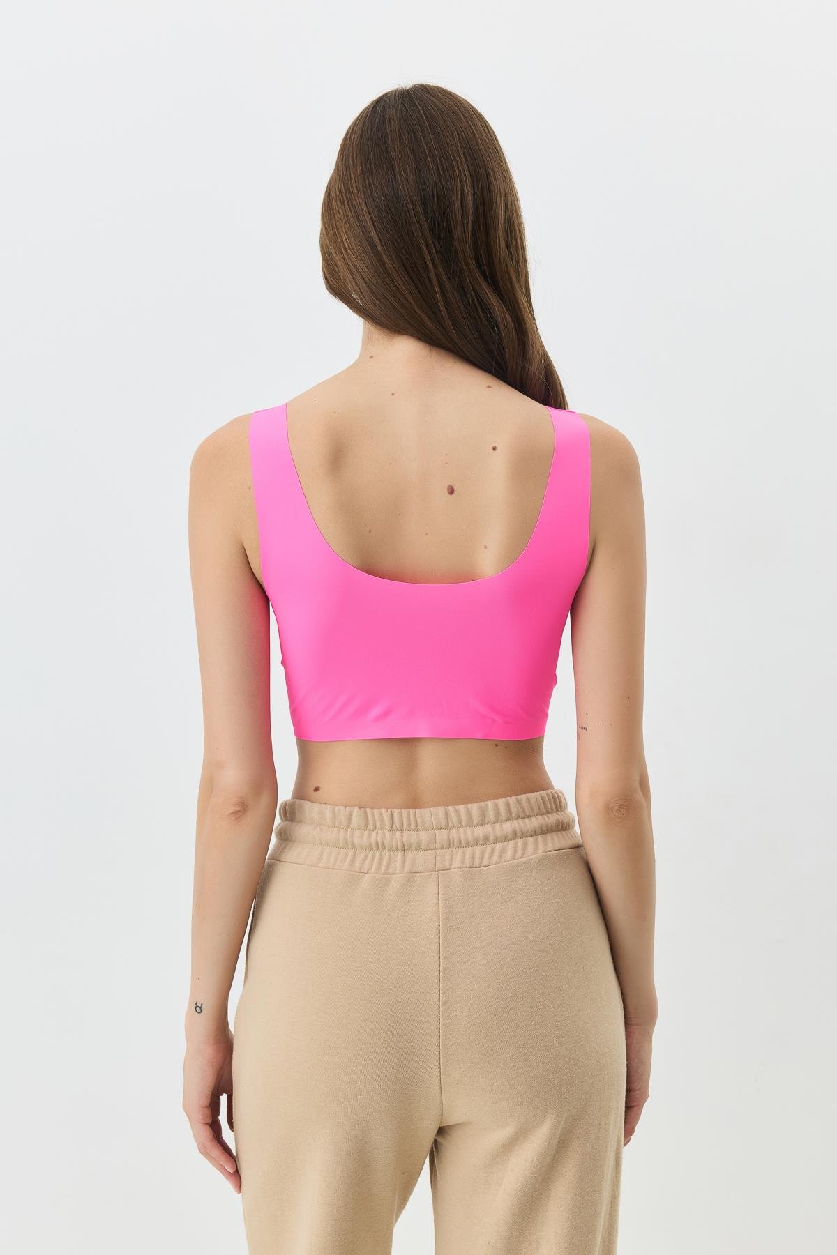 Balensiz Dikişsiz Lazer Kesim Sütyen Çıkarılabilir Pedli 1016 Fuşya