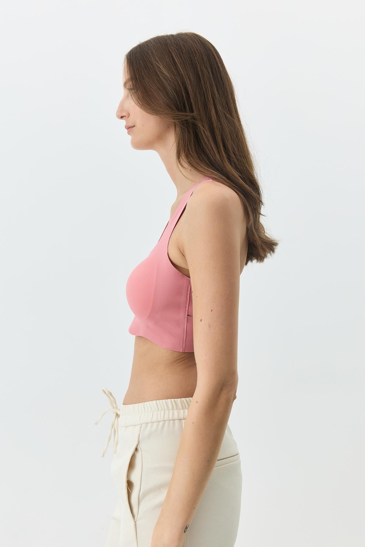 Balensiz Dikişsiz Lazer Kesim Sütyen Çıkarılabilir Pedli 1015 Mercan