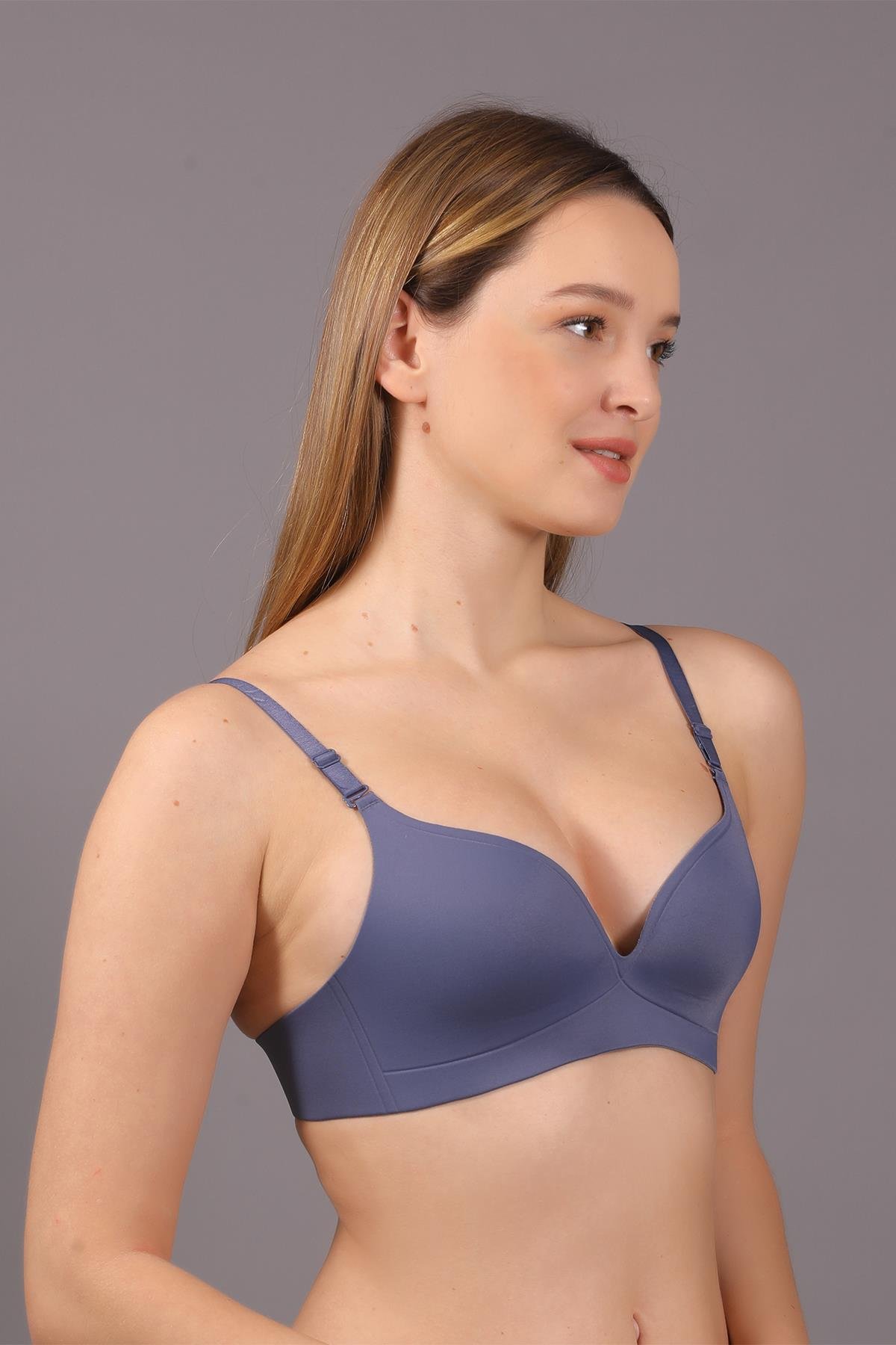 Balensiz Lazer Dikişsiz Kaplı Sütyen C26145 İndigo