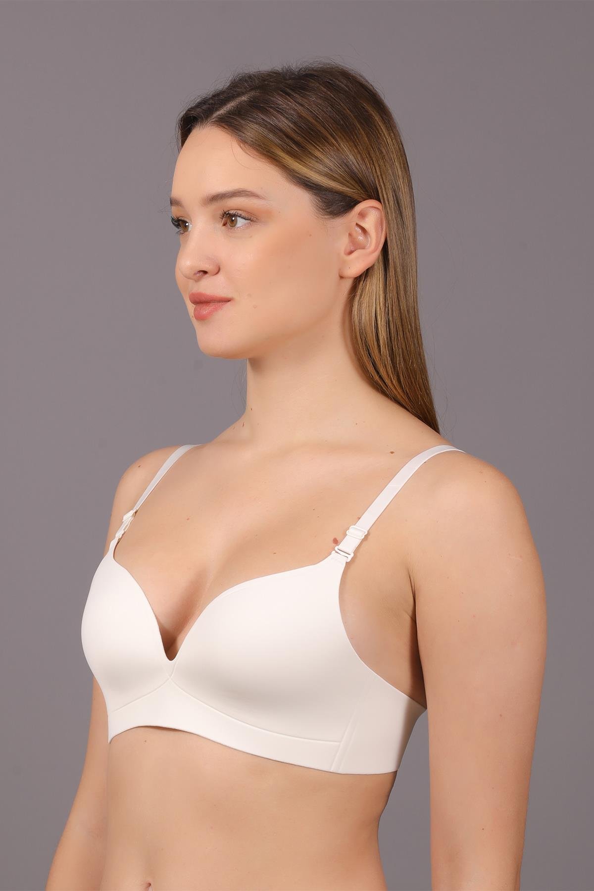 Balensiz Lazer Dikişsiz Kaplı Sütyen C26145 Ekru