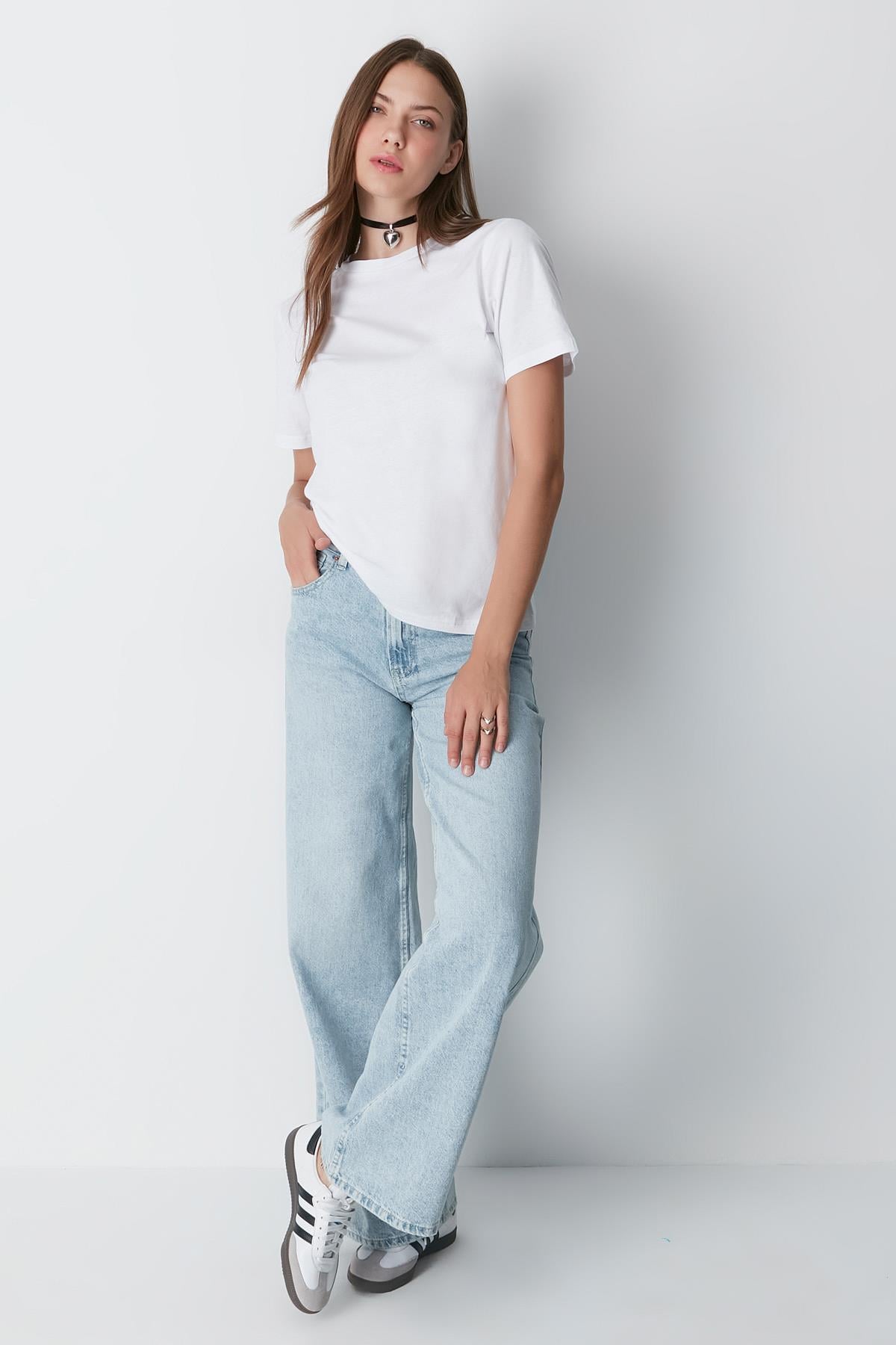 Bisiklet Yaka Kısa Kol 2'li Basic T-Shirt 960 Siyah/Beyaz