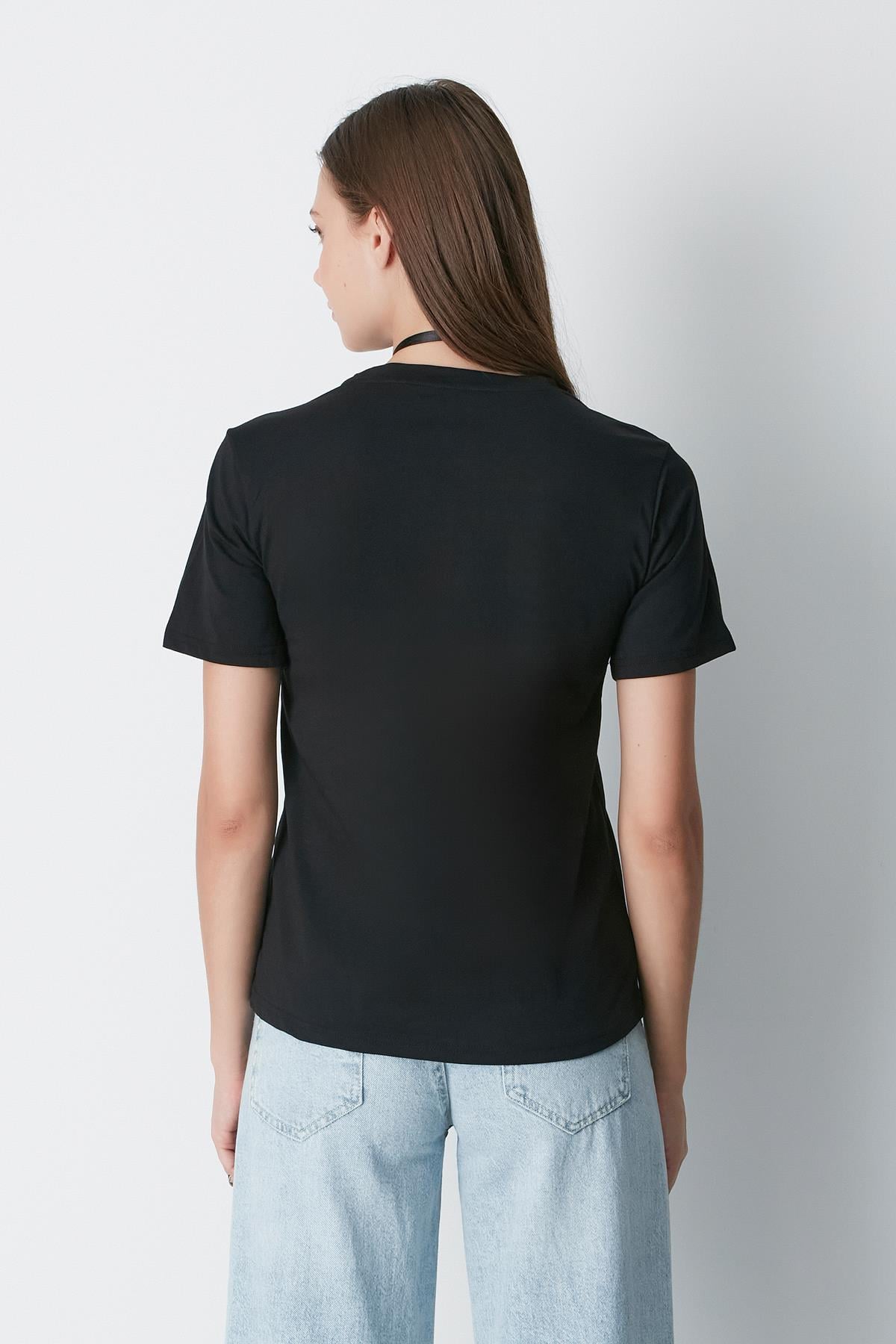 Bisiklet Yaka Kısa Kol 2'li Basic T-Shirt 960 Siyah/Beyaz