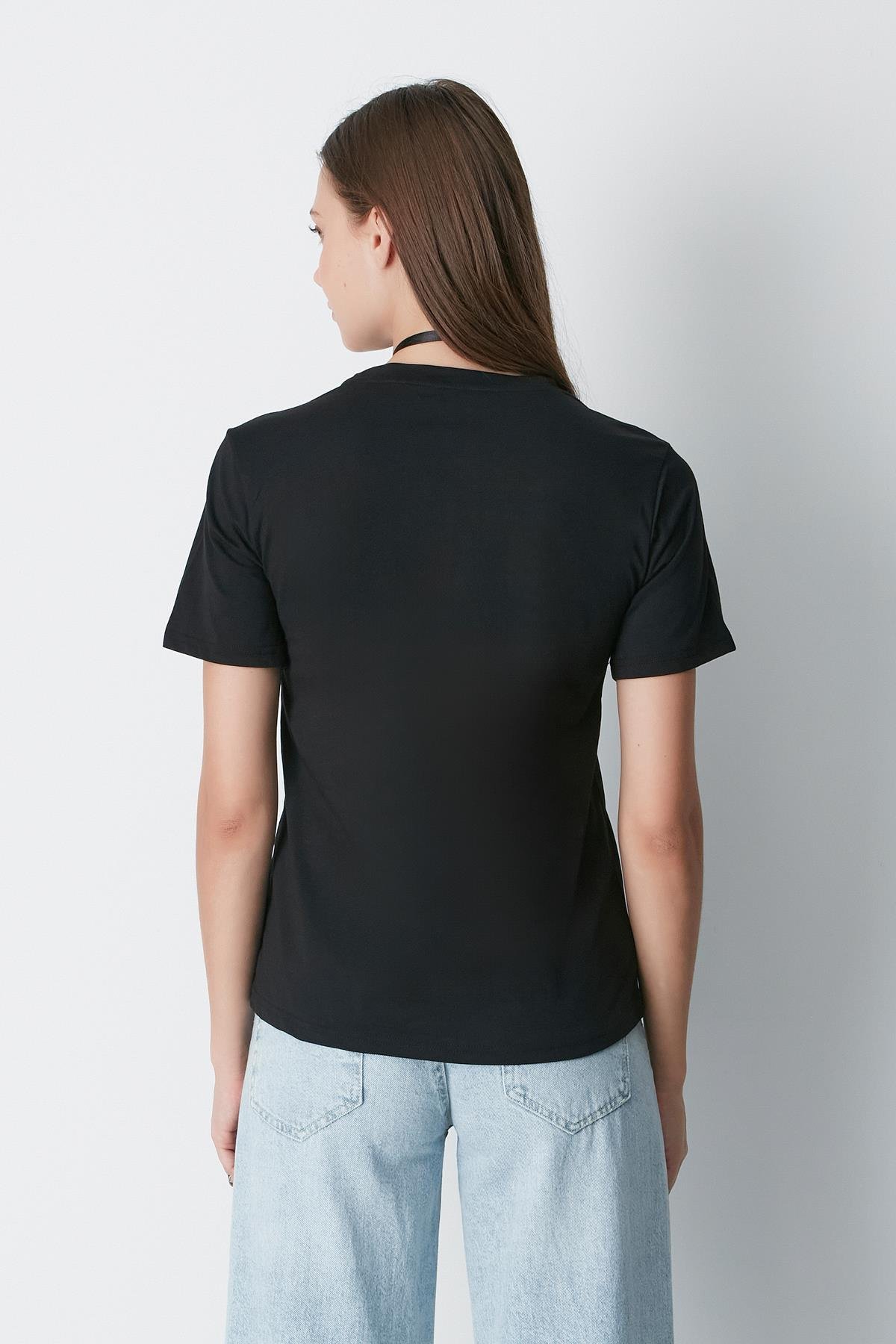 Bisiklet Yaka Kısa Kol 2'li Basic T-Shirt 960 Siyah