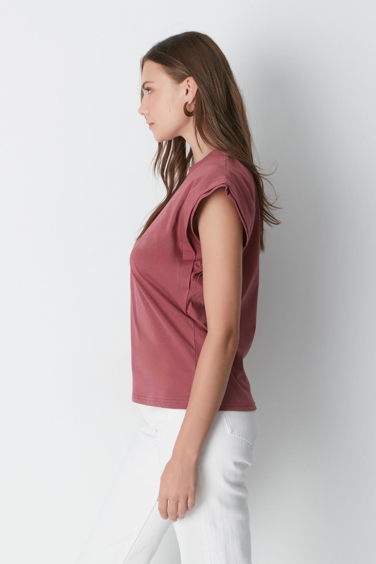 Bisiklet Yaka Kısa Kol 2'li Basic T-Shirt 958 Gül Kurusu/Bordo