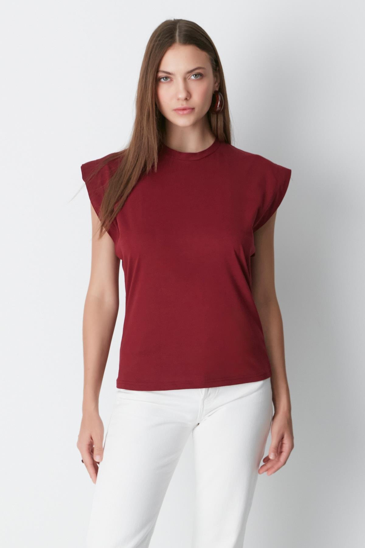 Bisiklet Yaka Kısa Kol 2'li Basic T-Shirt 958 Gül Kurusu/Bordo