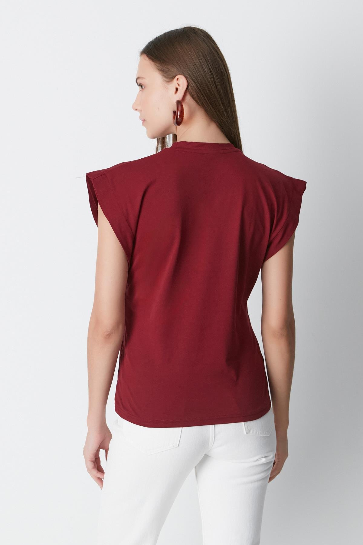 Bisiklet Yaka Kısa Kol 2'li Basic T-Shirt 958 Gül Kurusu/Bordo