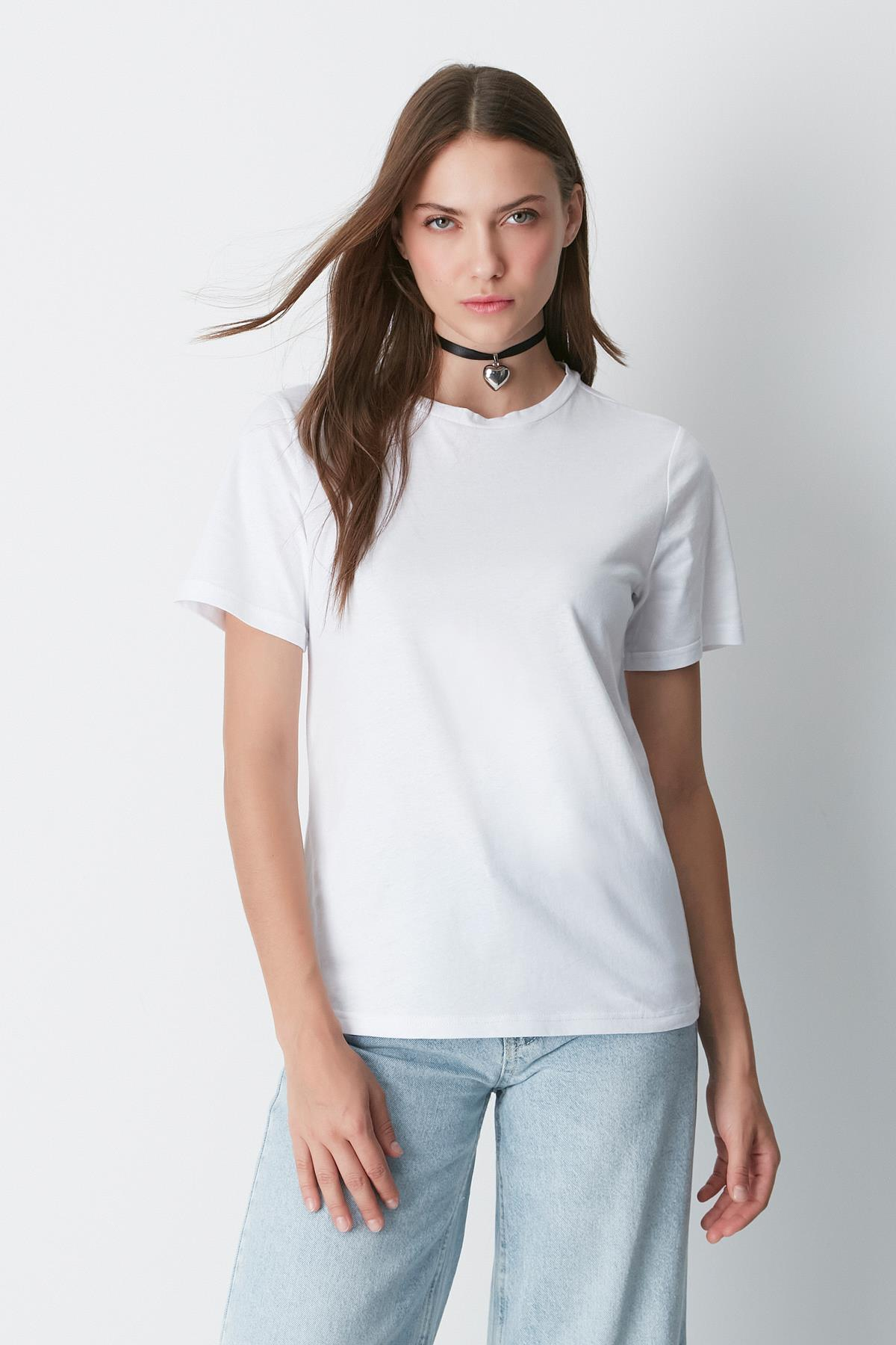 Bisiklet Yaka Kısa Kol 2'li Basic T-Shirt 960 Siyah/Beyaz
