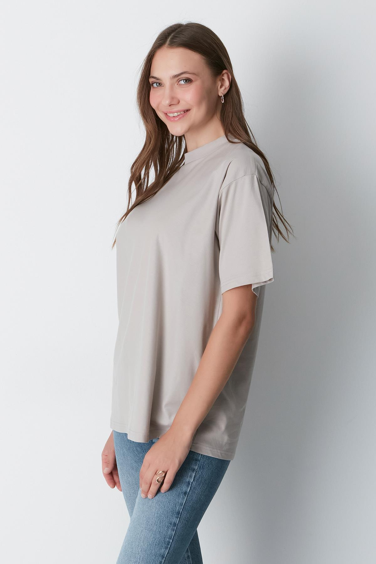 Bisiklet Yaka Kısa Kol 2'li Casual Basic T-Shirt 961 İndigo/Gri