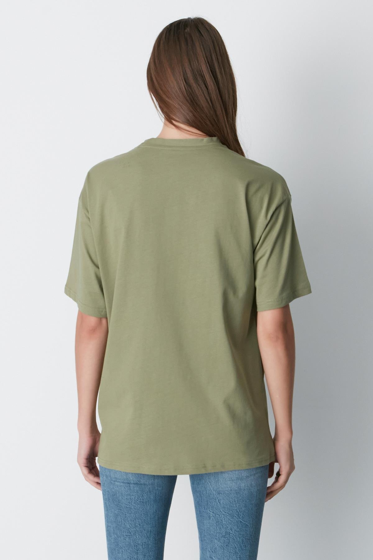 Bisiklet Yaka Kısa Kol 2'li Casual Basic T-Shirt 961 Haki/Çağla