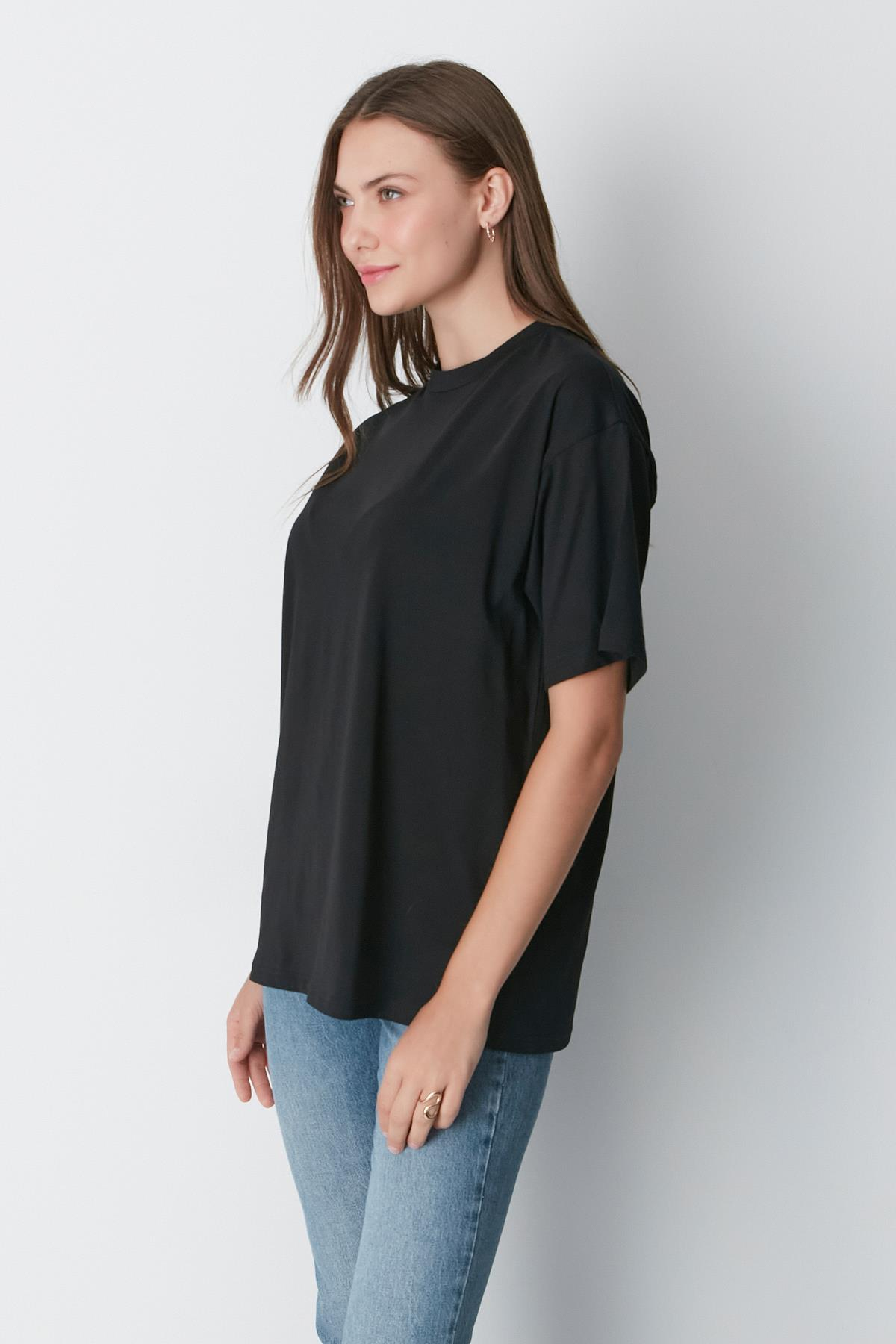 Bisiklet Yaka Kısa Kol 2'li Casual Basic T-Shirt 961 Siyah