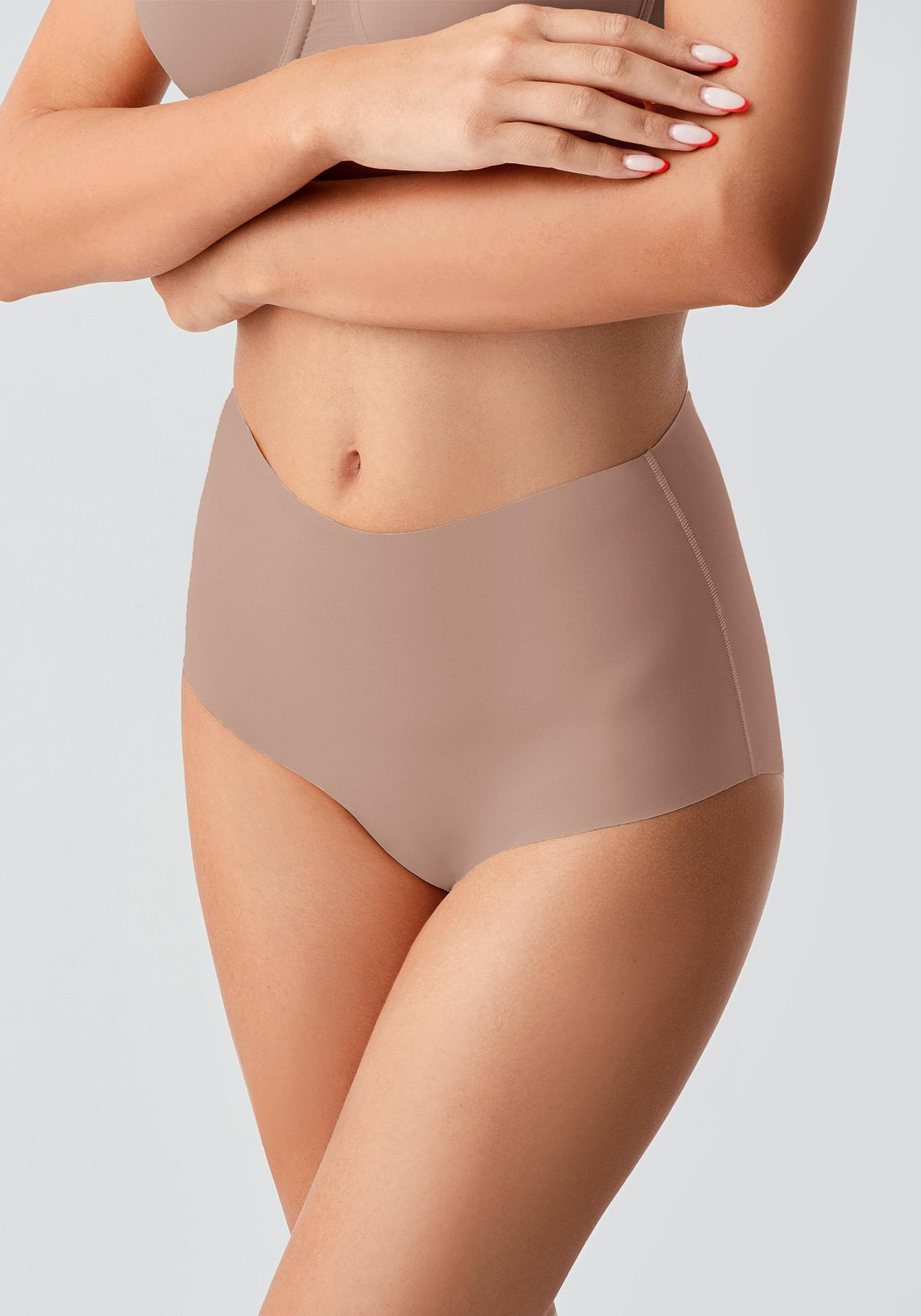 Büyük Beden Kaymaz Yüksek Bel Lazer Külot C19201 Cappucino