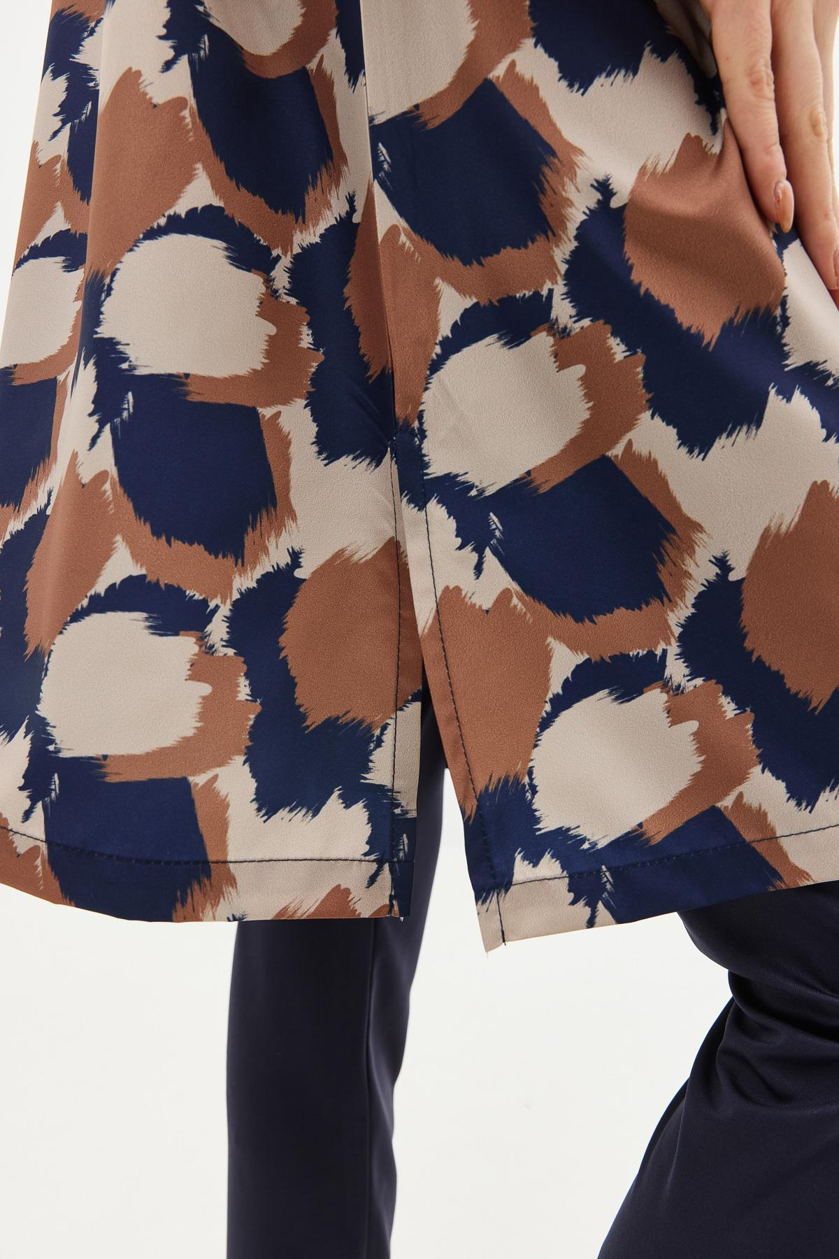 Büyük Beden Paraşüt Kumaş Fermuarlı 4'lü Tesettür Mayo 1403 Koyu Lacivert