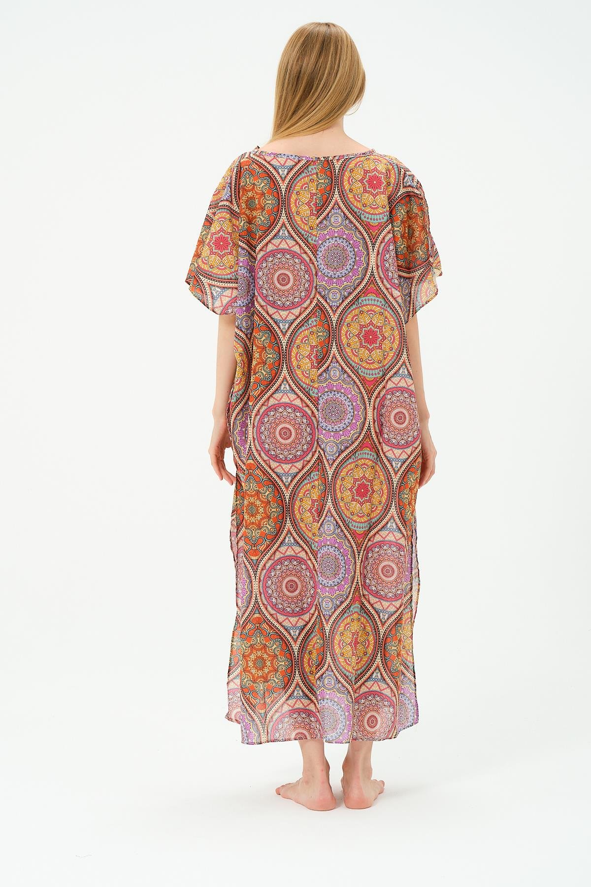 Büyük Beden Pareo Plaj Elbisesi 22330 Turuncu