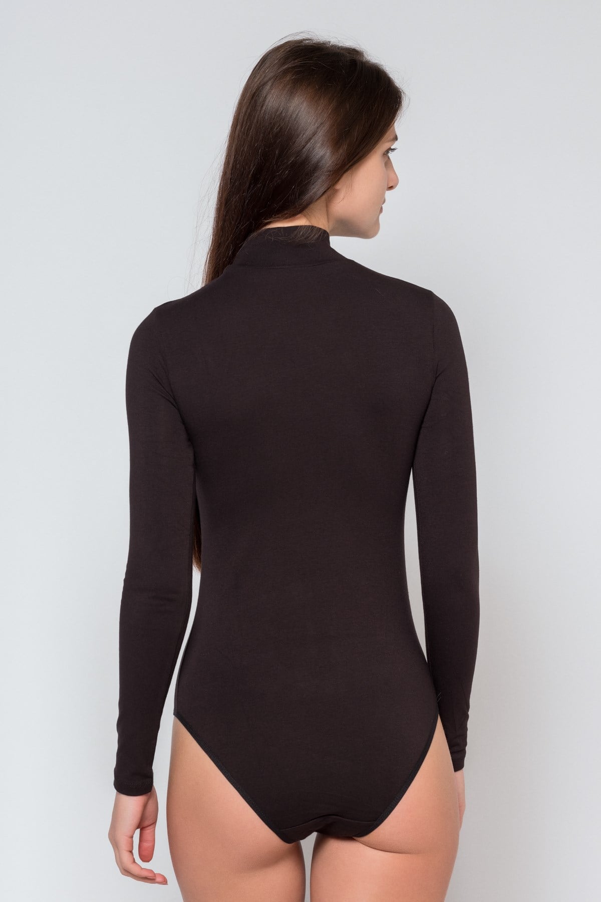 Camasircity 307 Uzun Kol Boğazlı Body Siyah