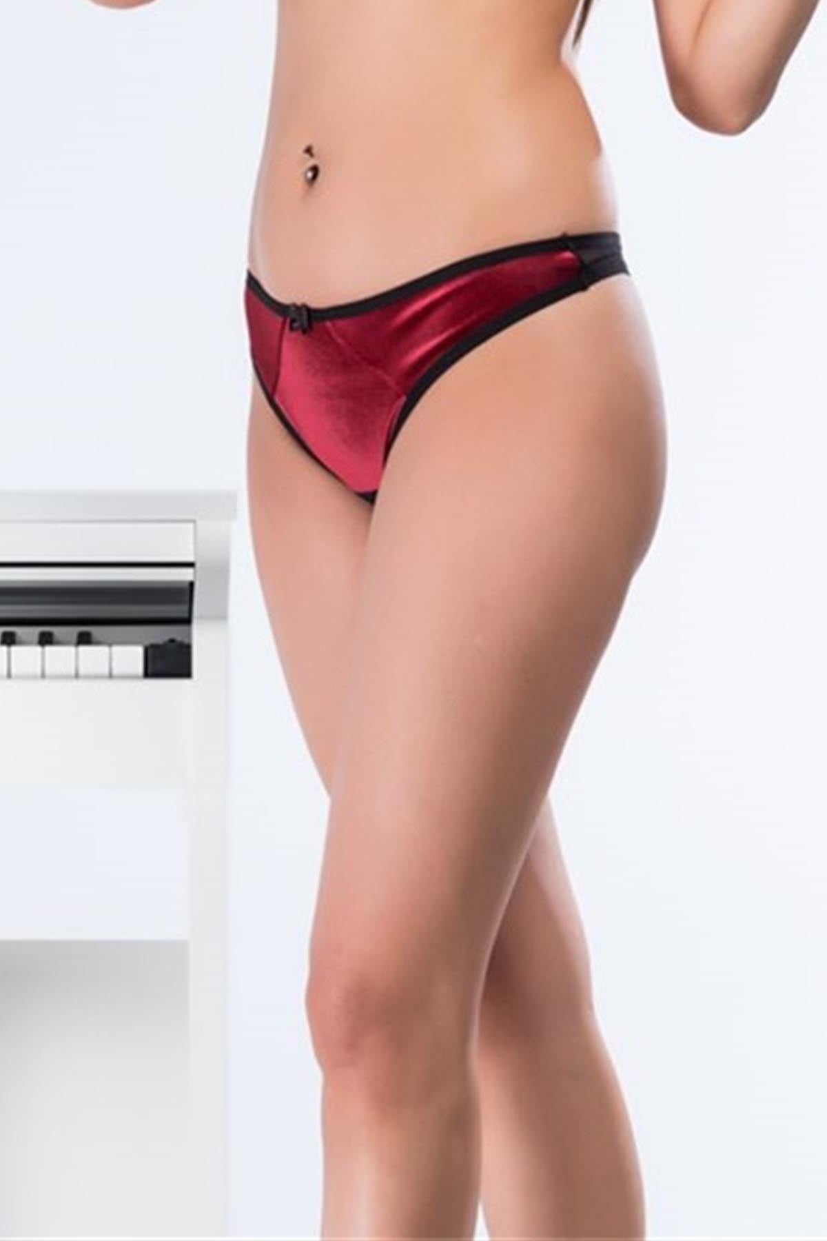 Camasircity Velvet String Bordo